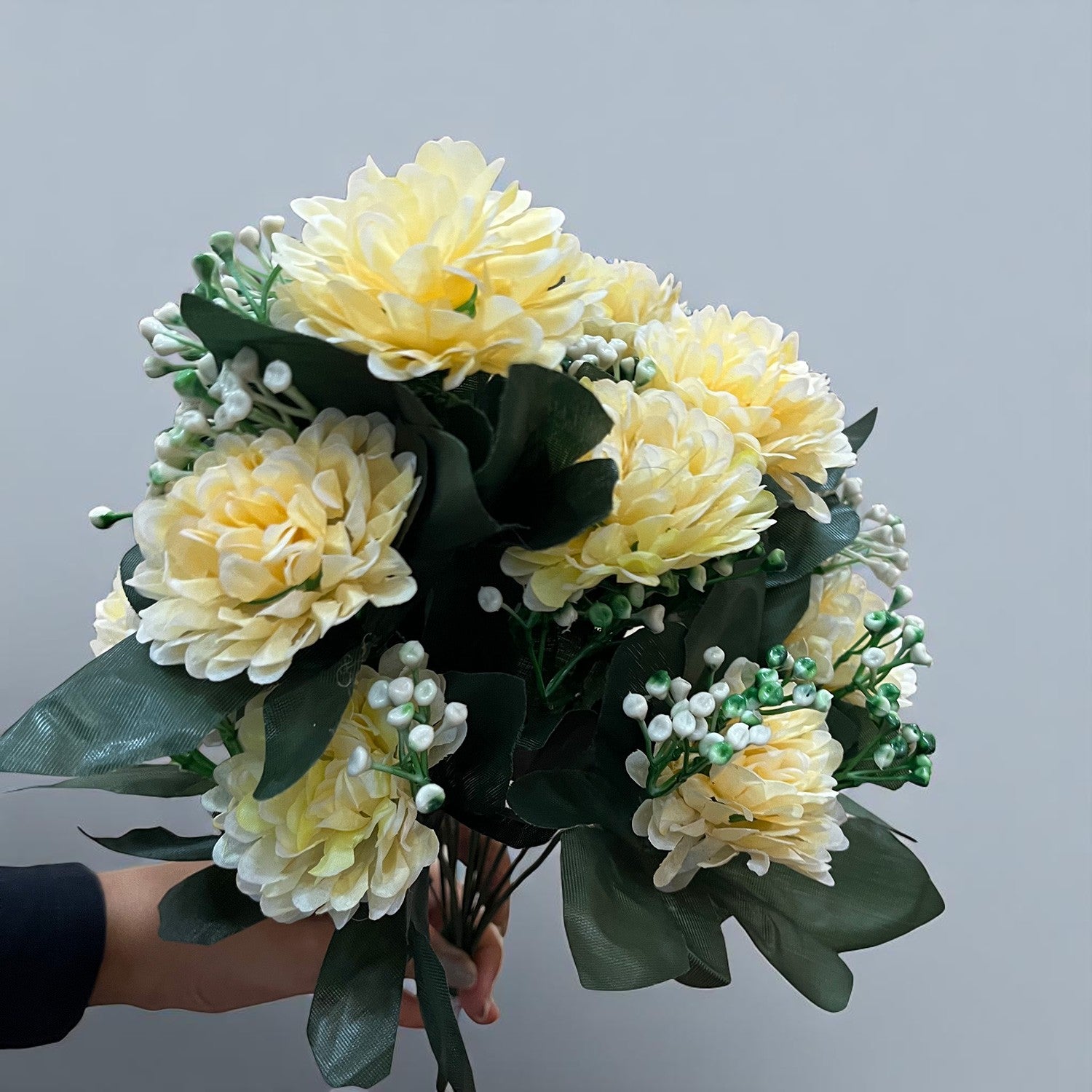 Artificial Flower Plant With Vase Pot | Decorative Flowers Bunch & Stems - for Table Vase, Pot, Home Decor, Living Room, Side Table Centerpiece & Festival Decoration - Apkamart #Colour_Orange