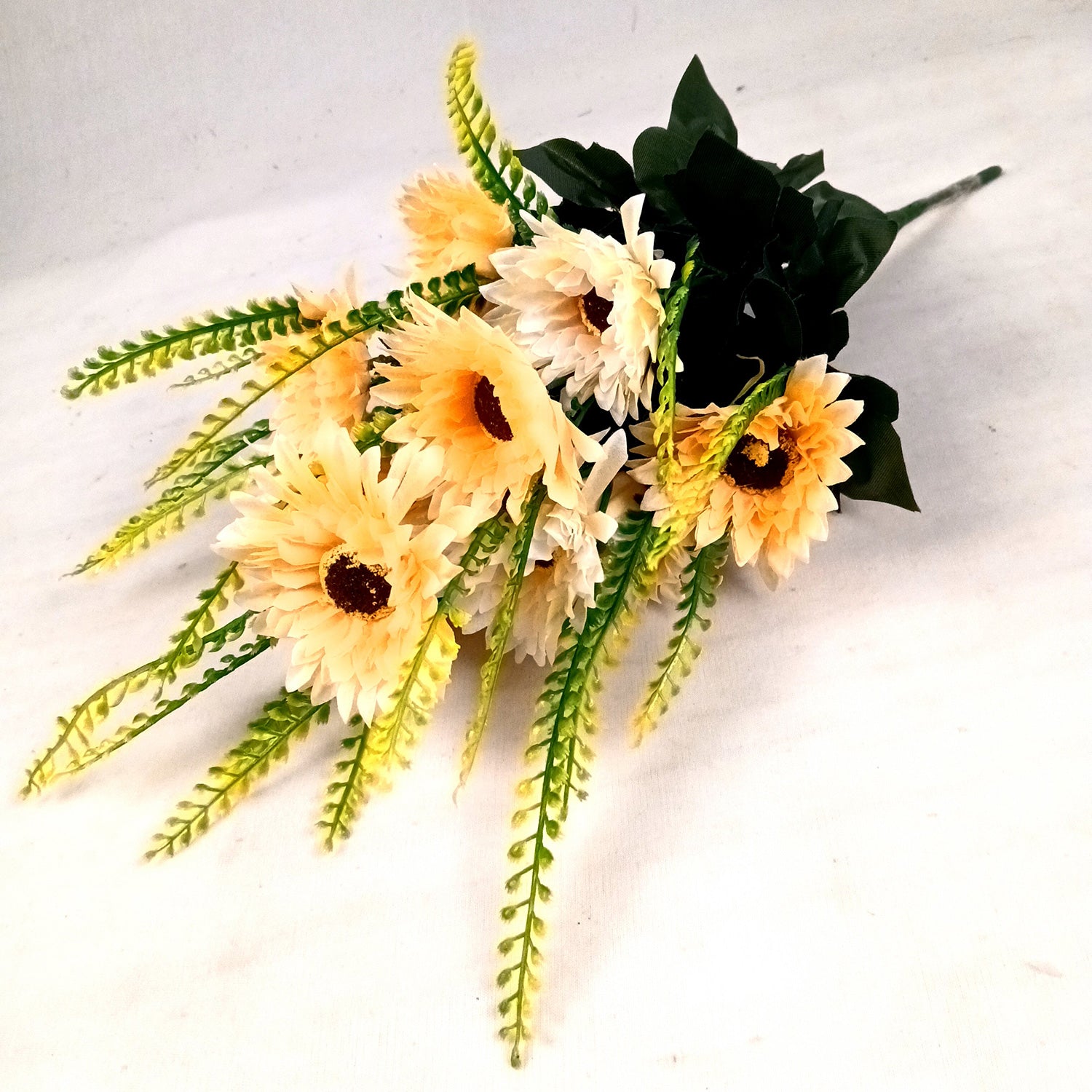 Artificial Flowers - Gerbera Daisy Bunches | Faux Flower Sticks - for Home Decor, Living Room & Festivals Decoration (Vase Not Included) - 14 Inch - Apkamart #Style_Design 3