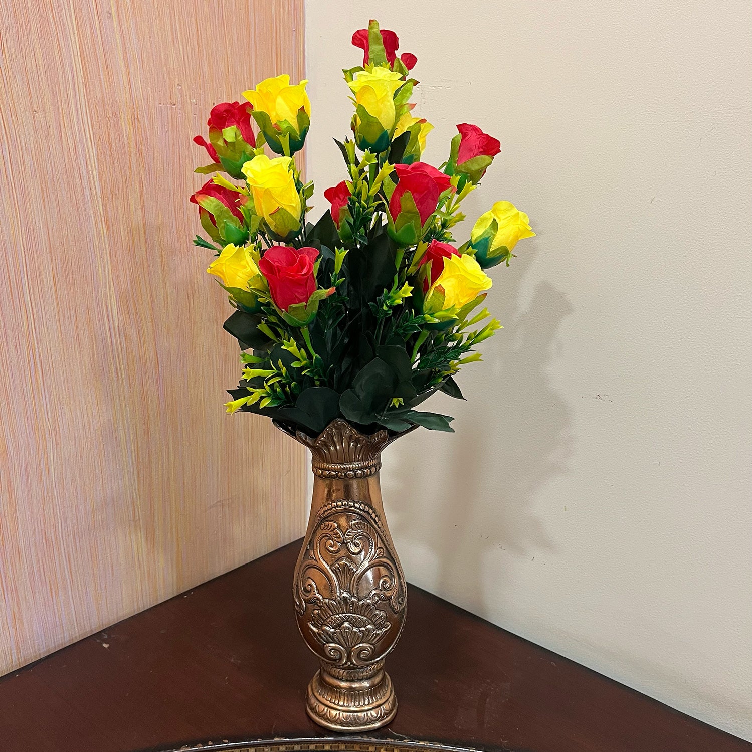 Artificial Rose Flower Bouquets | Faux Flowers Bunch - for Table Vase, Pot, Home Decor, Side Table Centerpiece - 29 Inch - Apkamart #Style_Design 2