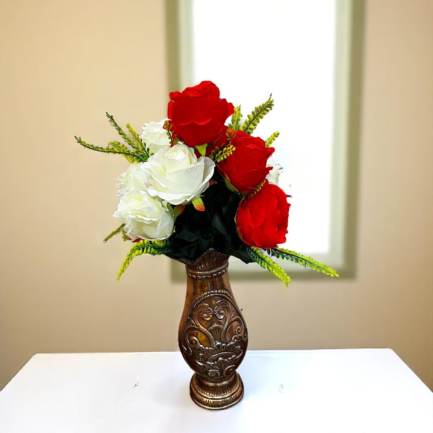 Artificial Flower Wall Hanging | Fake Creeper Flowers With Metal Stand Wall Mount - for Home Decor, Living Room, Balcony, Entrance Decoration - Apkamart #Style_Design 2