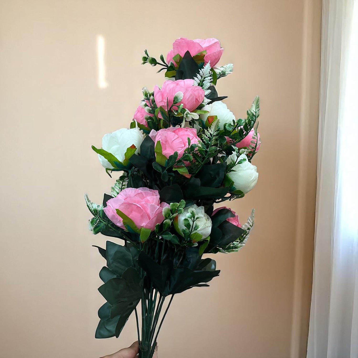 Artificial Rose Flowers Bunches for Vase Pot | Faux Flowers Stem - for Home Decor Side Table Centerpiece - 26 Inch - Apkamart #Style_Design 2