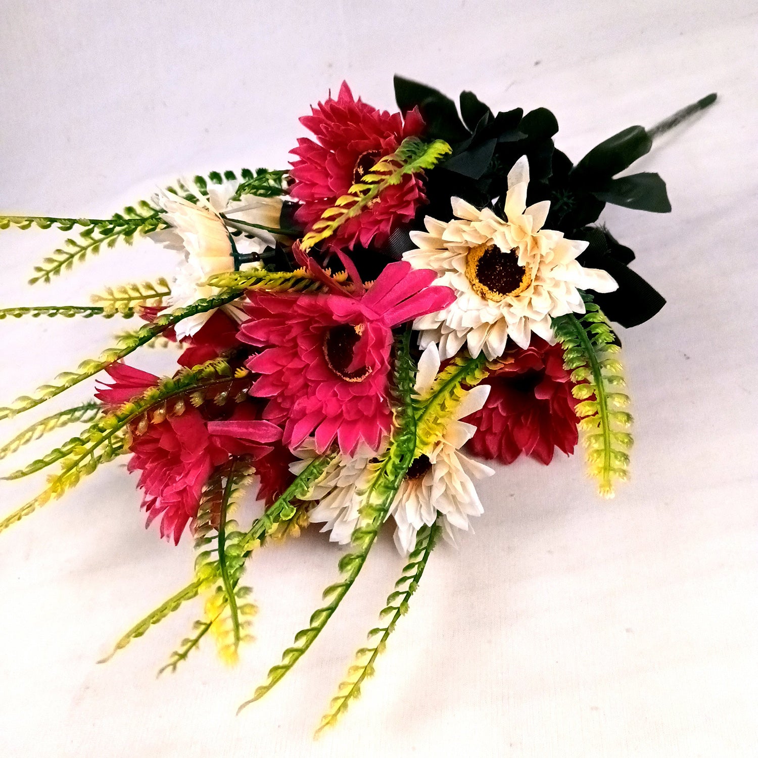 Artificial Flowers - Gerbera Daisy Bunches | Faux Flower Sticks - for Home Decor, Living Room, Office & Festivals Decoration (Vase Not Included) - 14 Inch - Apkamart #Style_Design 2