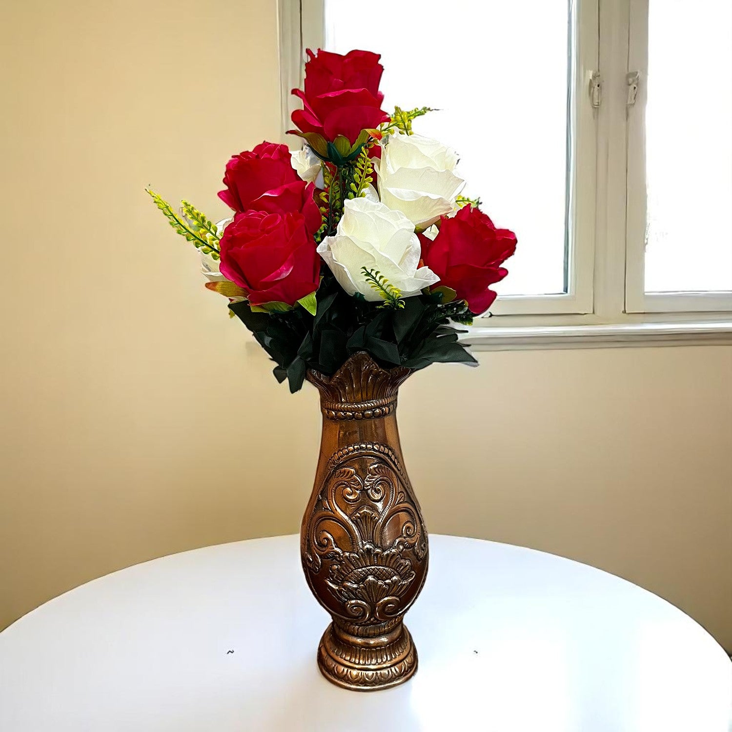 Artificial Flower Wall Hanging | Fake Creeper Flowers With Metal Stand Wall Mount - for Home Decor, Living Room, Balcony, Entrance Decoration - Apkamart #Style_Design 1