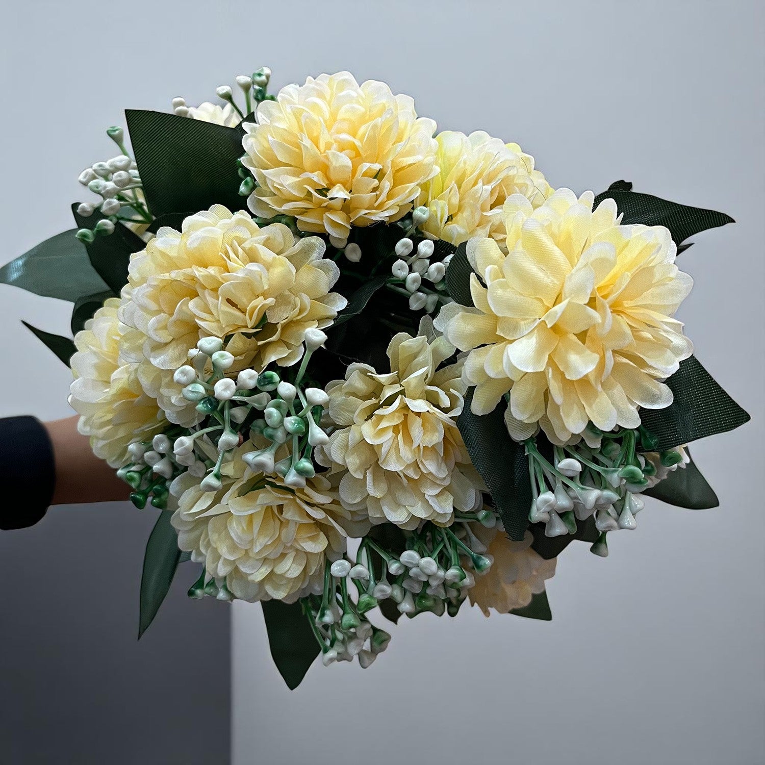 Artificial Flower Plant With Vase Pot | Decorative Flowers Bunch & Stems - for Table Vase, Pot, Home Decor, Living Room, Side Table Centerpiece & Festival Decoration - Apkamart #Colour_Orange