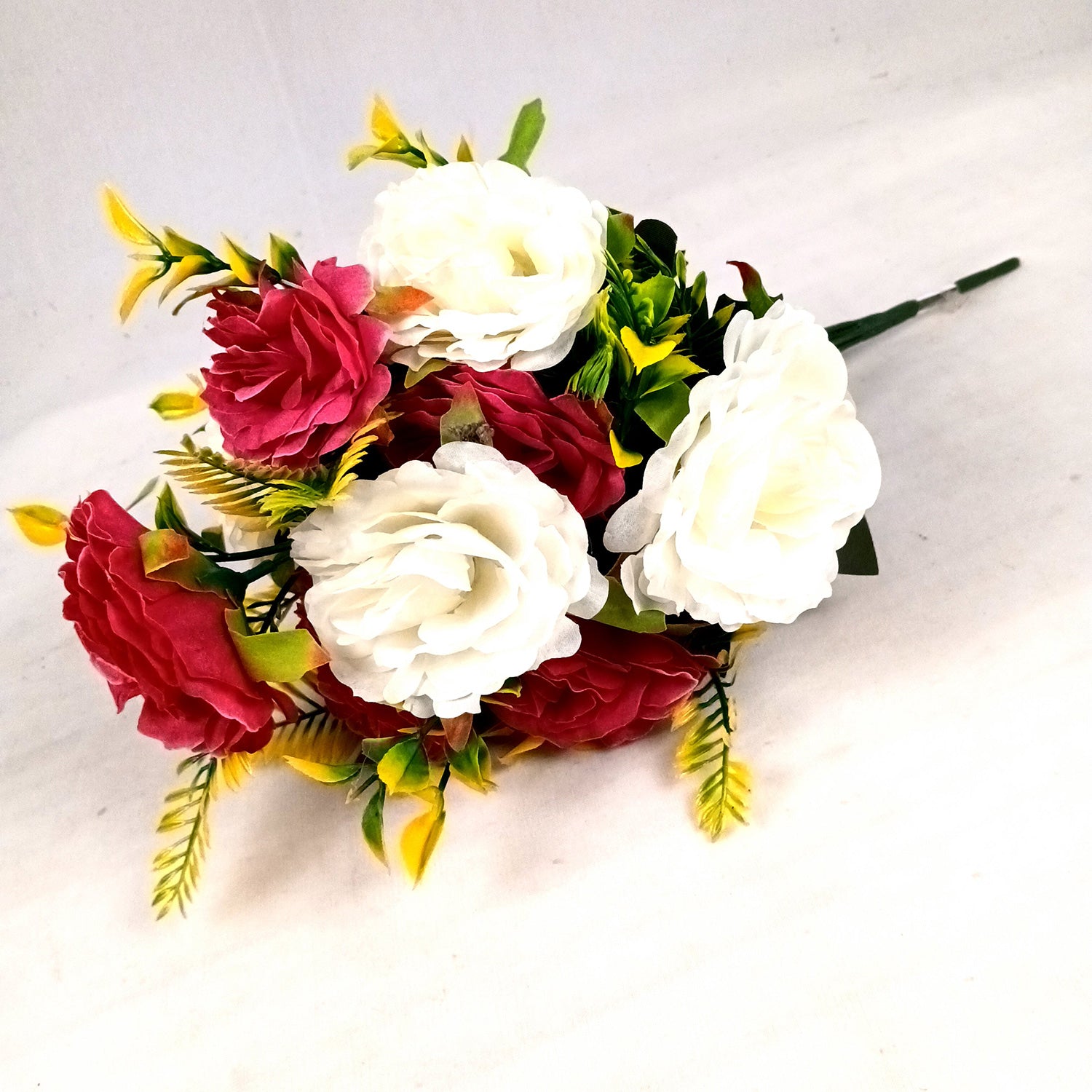 Artificial Flowers Rose Bunches for Vase Pot | Faux Flowers Stem - for Home Decor, Living Room, Office & Festivals Decoration (Vase Not Included) - 16 Inch - Apkamart #Style_Design 2