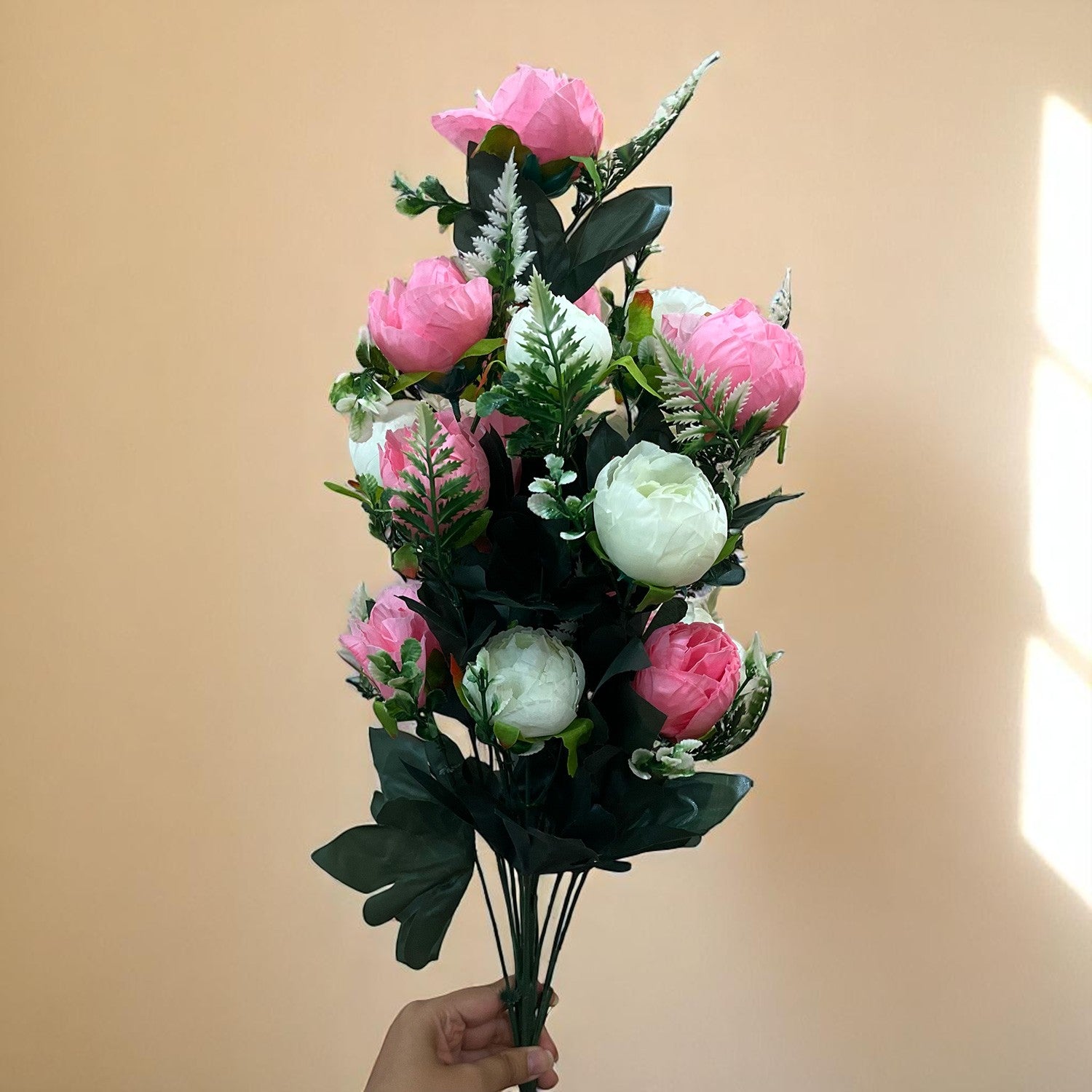 Artificial Rose Flowers Bunches for Vase Pot | Faux Flowers Stem - for Home Decor Side Table Centerpiece - 26 Inch - Apkamart #Style_Design 2