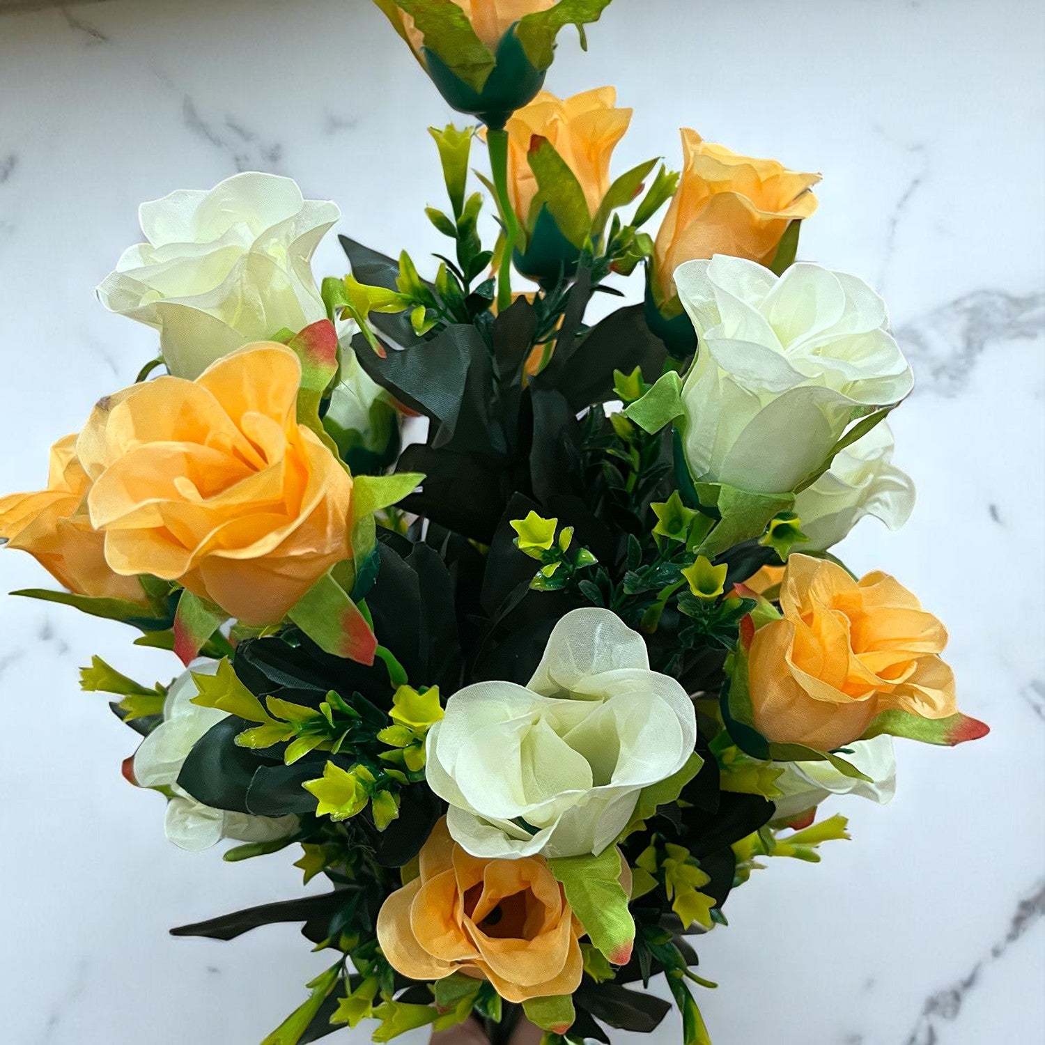 Artificial Flower Bouquets | Faux Flowers Bunch - for Table Vase, Pot, Home Decor, Living Room, Side Table Centerpiece - 29 Inch - Apkamart #Style_Design 3