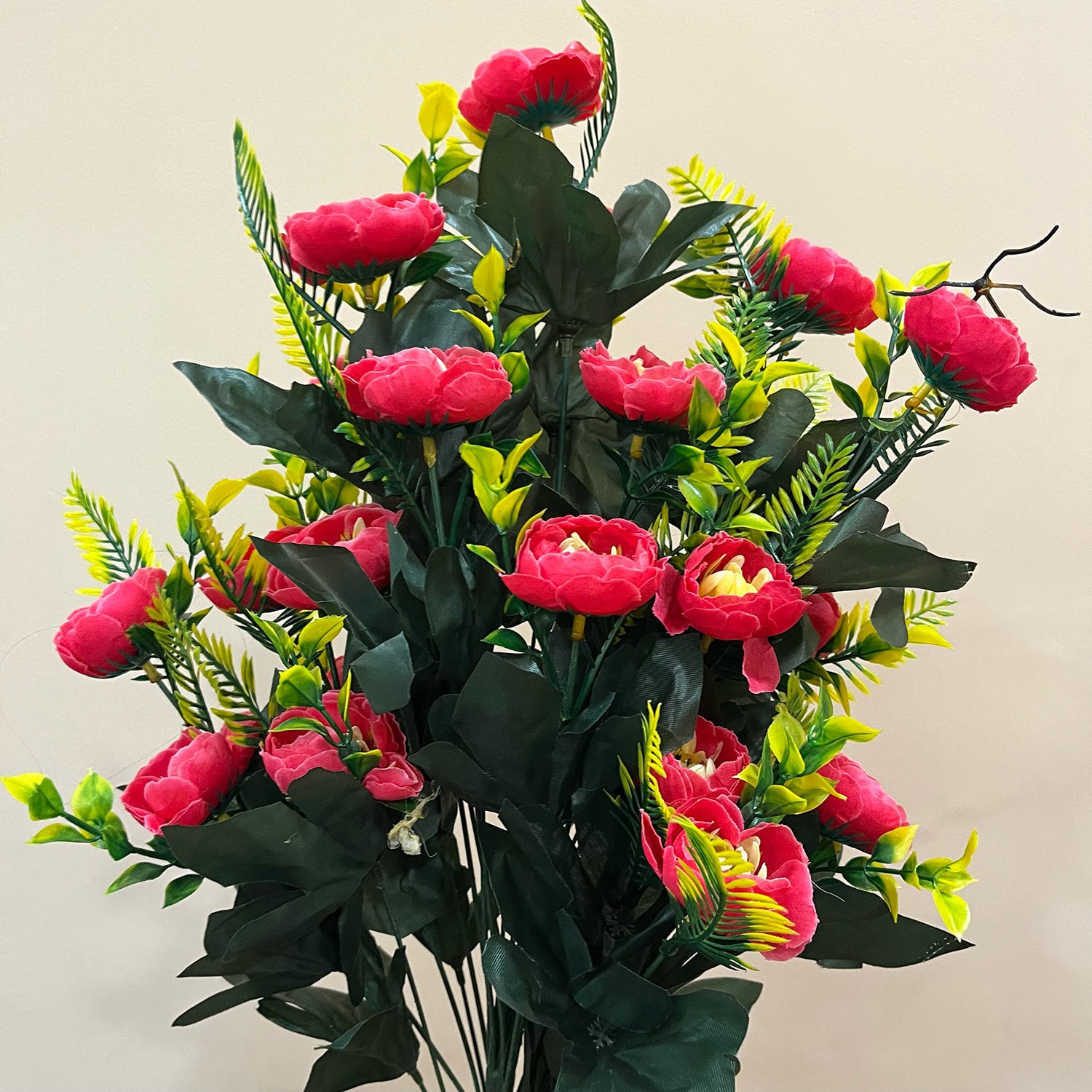 Artificial Flower Bouquets | Fake Flowers Bunch - For Vase, Home, Bedroom, Balcony, Office Corner, Living Room - 26 Inch - Apkamart #Colour_Pink