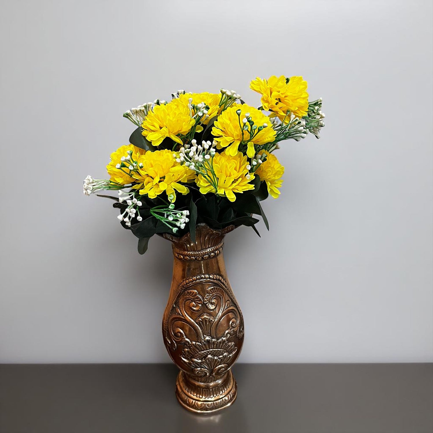 Artificial Flower Bouquet | Faux Flowers & Plants Bunch - for Table Vase, Pot, Home Decor, Living Room, Side Table Center piece Decoration - Apkamart #Color_Yellow