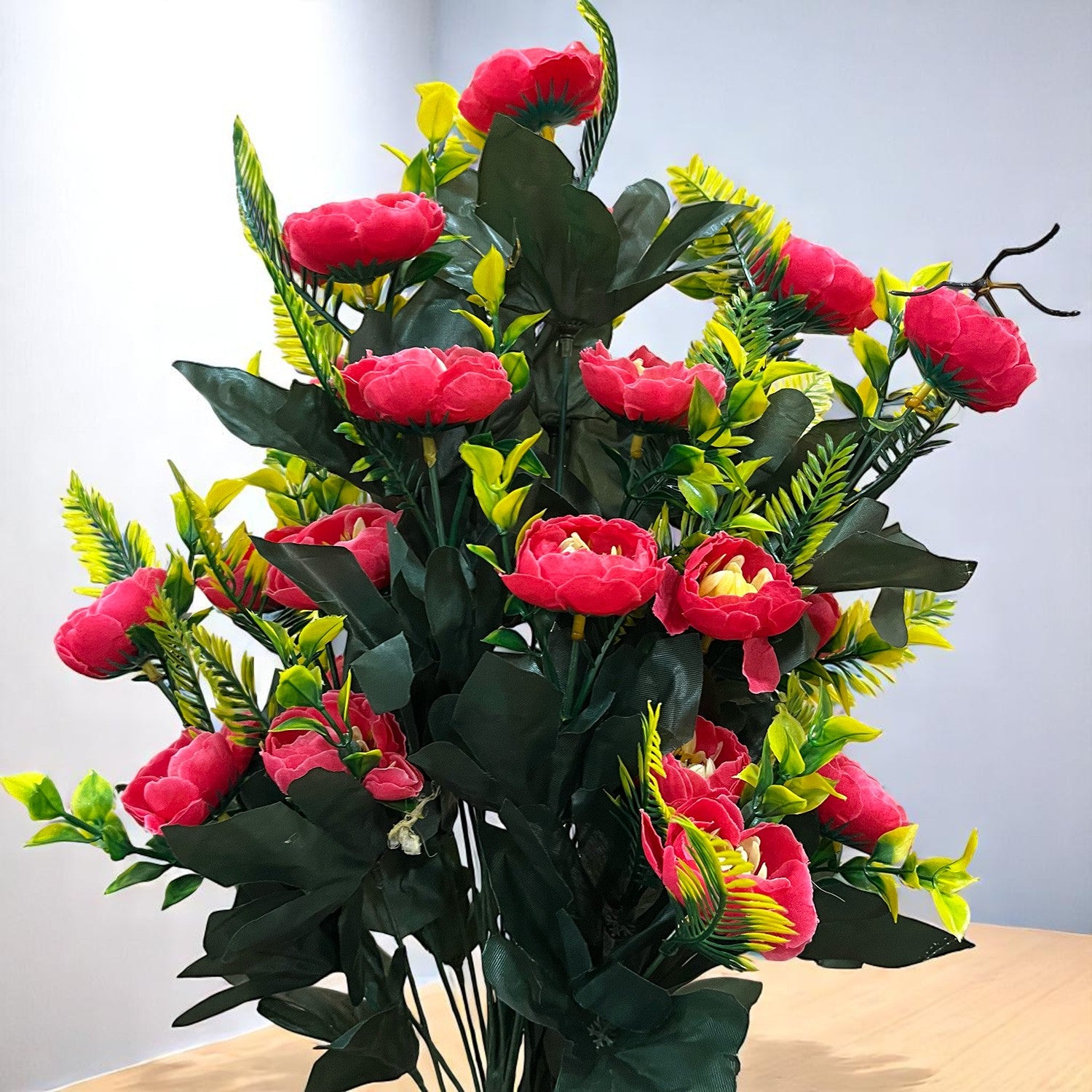 Artificial Flower Bouquets | Fake Flowers Bunch - For Vase, Home, Bedroom, Balcony, Office Corner, Living Room - 26 Inch - Apkamart #Colour_Pink