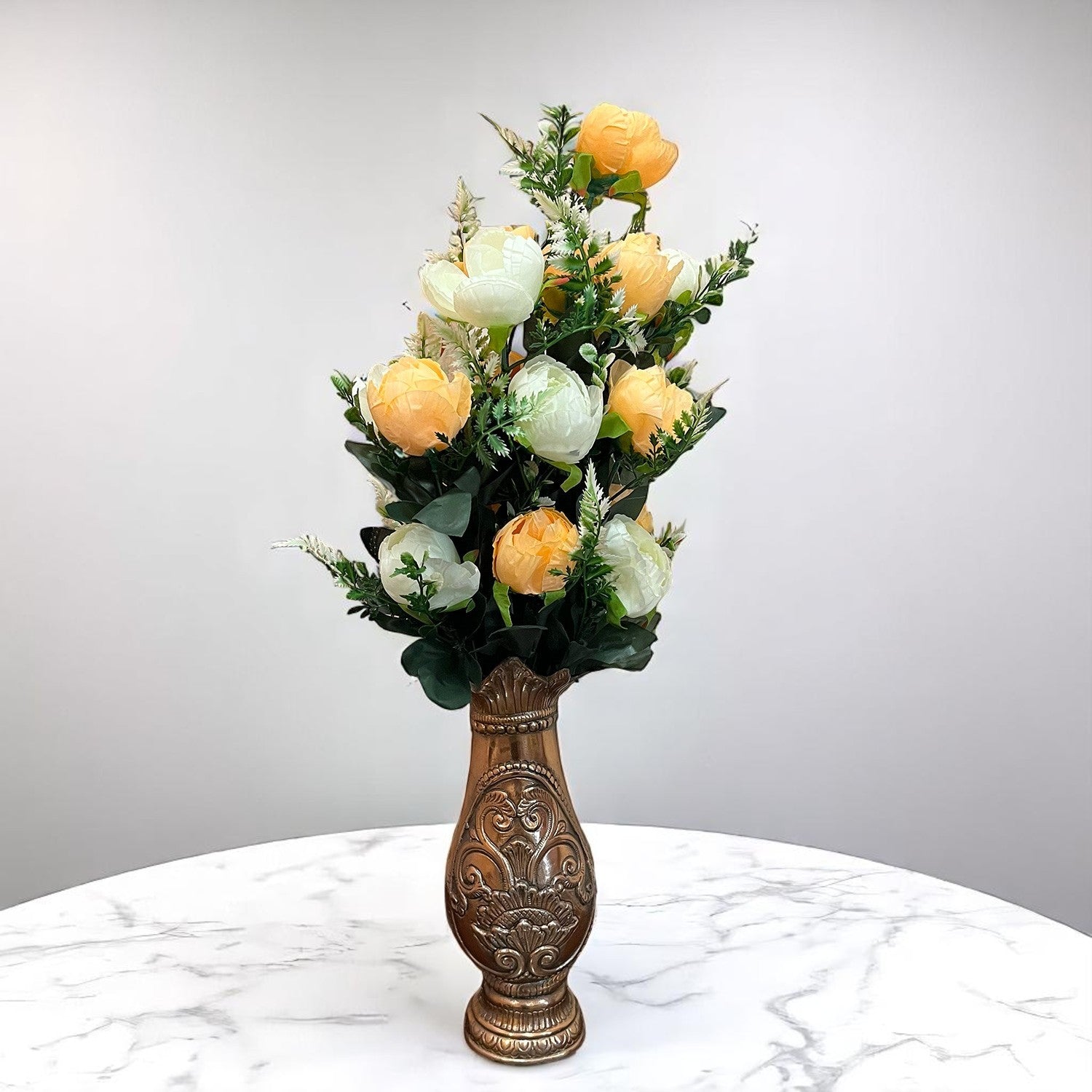 Artificial Rose Flowers With Pot | Faux Flowers Bunch - for Home Decor, Living Room, Side Table, Centerpiece - 26 Inch - Apkamart #Style_Design 2