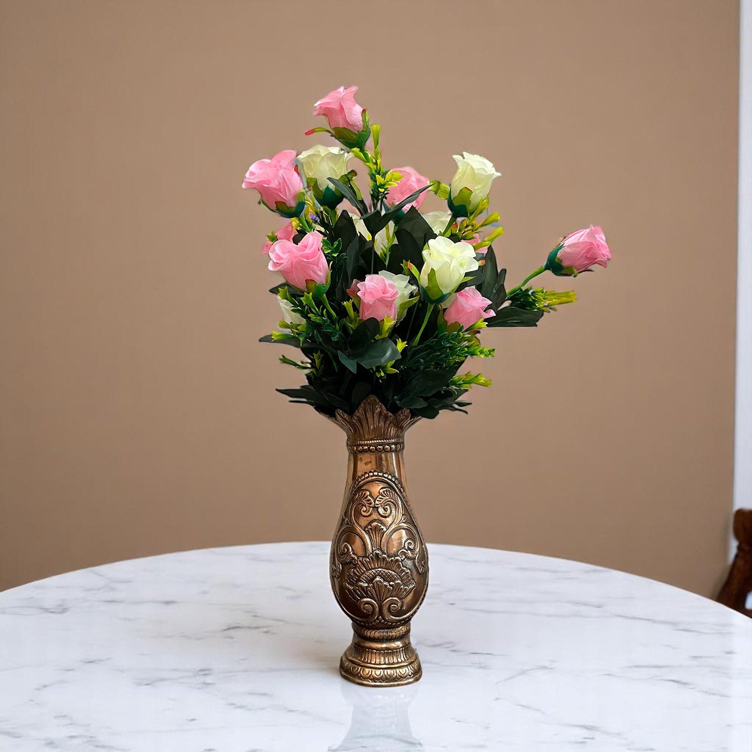 Artificial Flower Bouquets | Faux Flowers Bunch - for Table Vase, Pot, Home Decor, Living Room, Side Table Centerpiece - 29 Inch - Apkamart #Style_Design 1