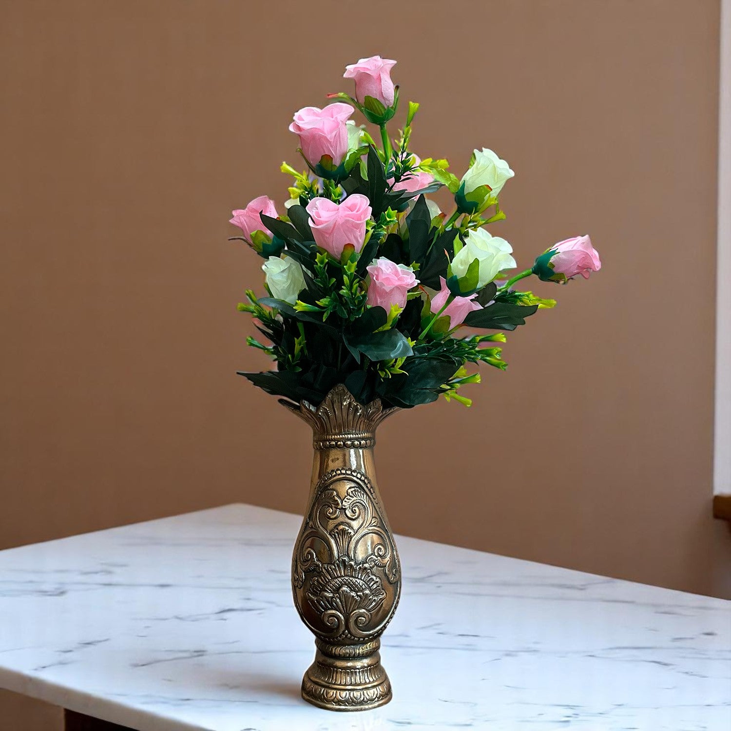 Artificial Flower Bouquets | Faux Flowers Bunch - for Table Vase, Pot, Home Decor, Living Room, Side Table Centerpiece - 29 Inch - Apkamart #Style_Design 1