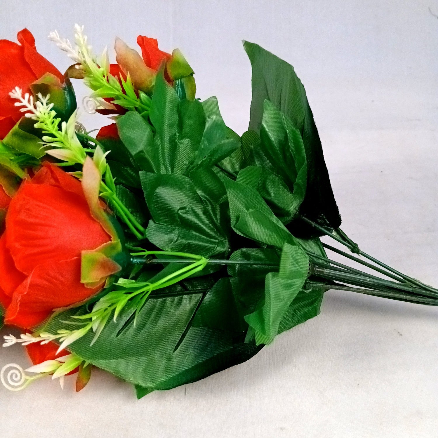 Artificial Rose Flower Bouquets | Faux Flowers Bunch - for Table Vase, Pot, Home Decor, Living Room, Side Table Centerpiece - 17 Inch - Apkamart #Style_Design 3