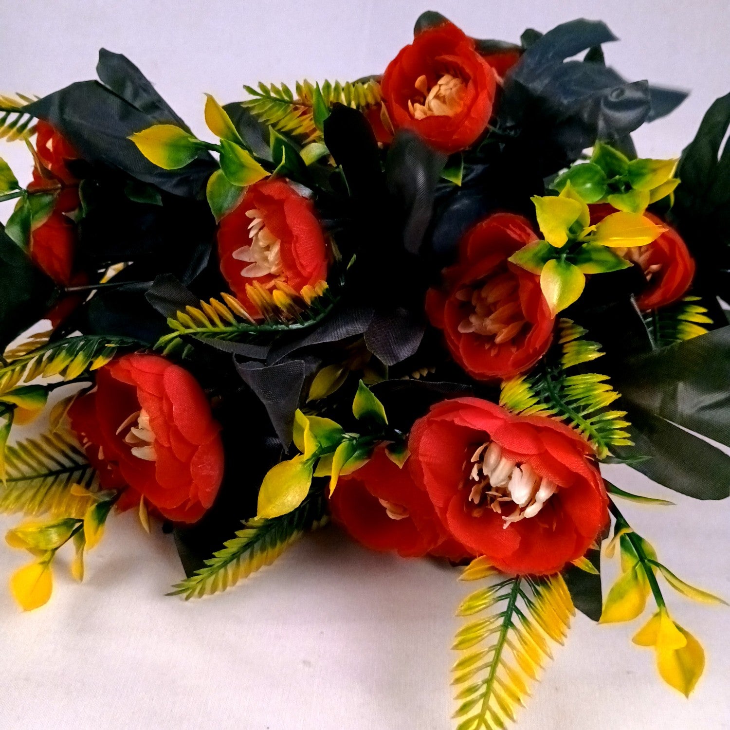 Artificial Flower Bouquets | Fake Flowers Bunch - For Vase, Home, Bedroom, Balcony, Office Corner, Living Room - 26 Inch - Apkamart #Colour_Red