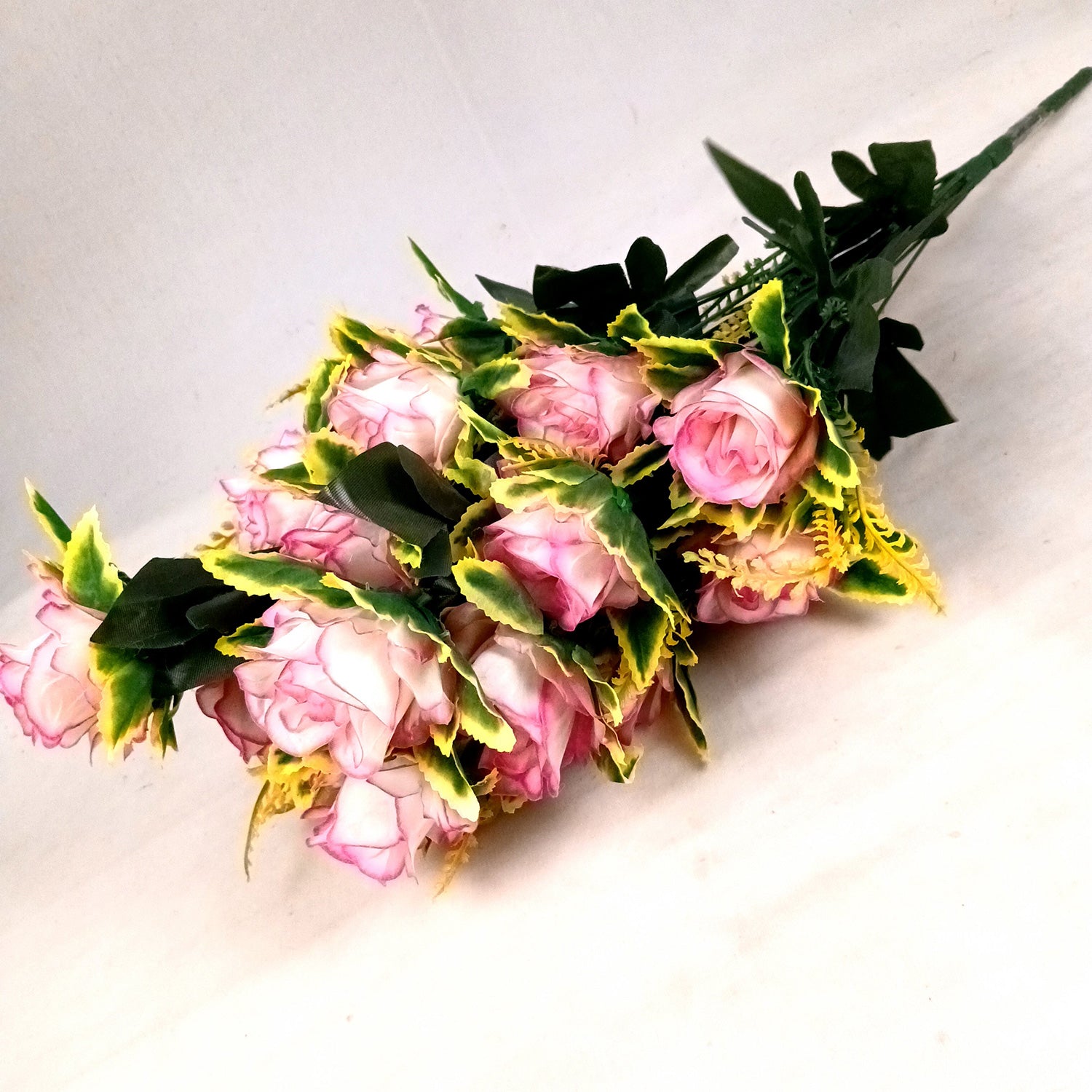 Artificial Flowers Rose Sticks | Faux Flowers Bunch - for Home Decor, Living Room, Office & Festivals Decoration (Vase Not Included) - 27 Inch - Apkamart #Colour_Pink