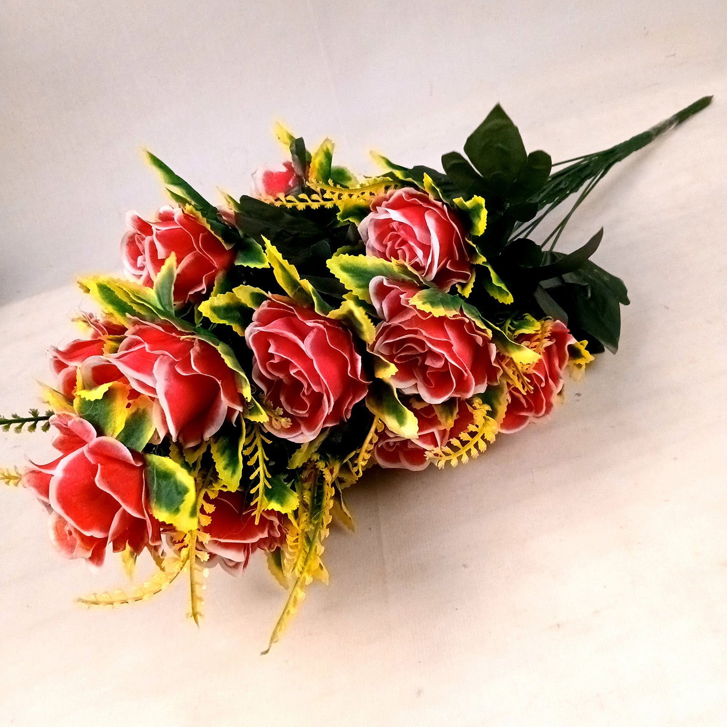 Artificial Flowers Rose Bunches for Vase | Faux Flowers Stem - for Home Decor, Living Room, Office & Festivals Decoration (Vase Not Included) - 27 Inch - Apkamart #Colour_Pink