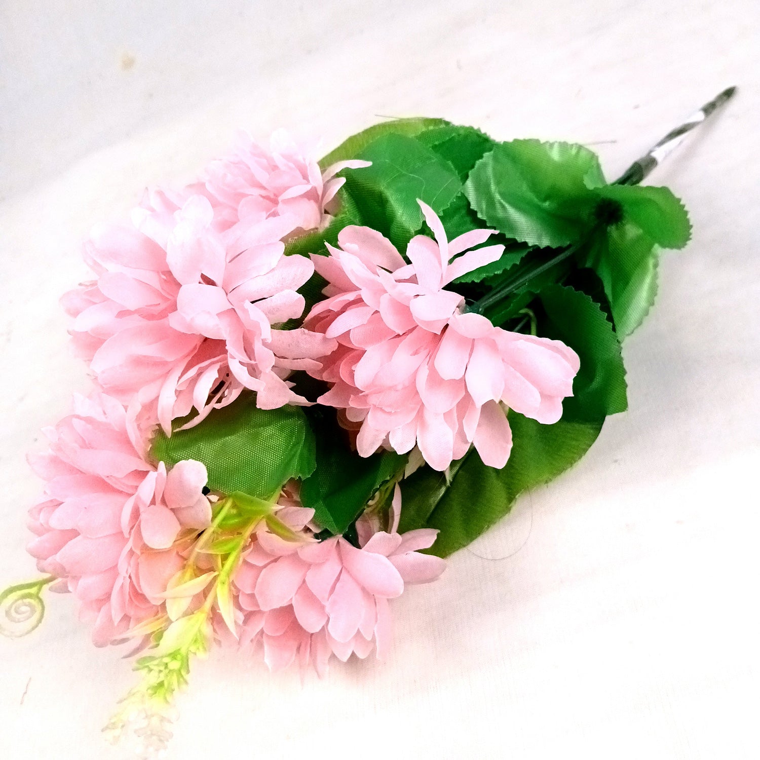 Artificial Flowers Dahlia Bunches for Vase Pot | Faux Flowers Stick - for Home Decor, Living Room, Wedding & Party Decoration (Vase Not Included) - 14 Inch - Apkamart #Colour_Pink