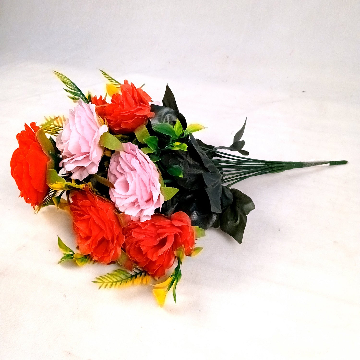 Artificial Flowers Rose Bunches for Vase Pot | Faux Flowers Stem - for Home Decor, Living Room, Office & Festivals Decoration (Vase Not Included) - 16 Inch - Apkamart #Style_Design 1