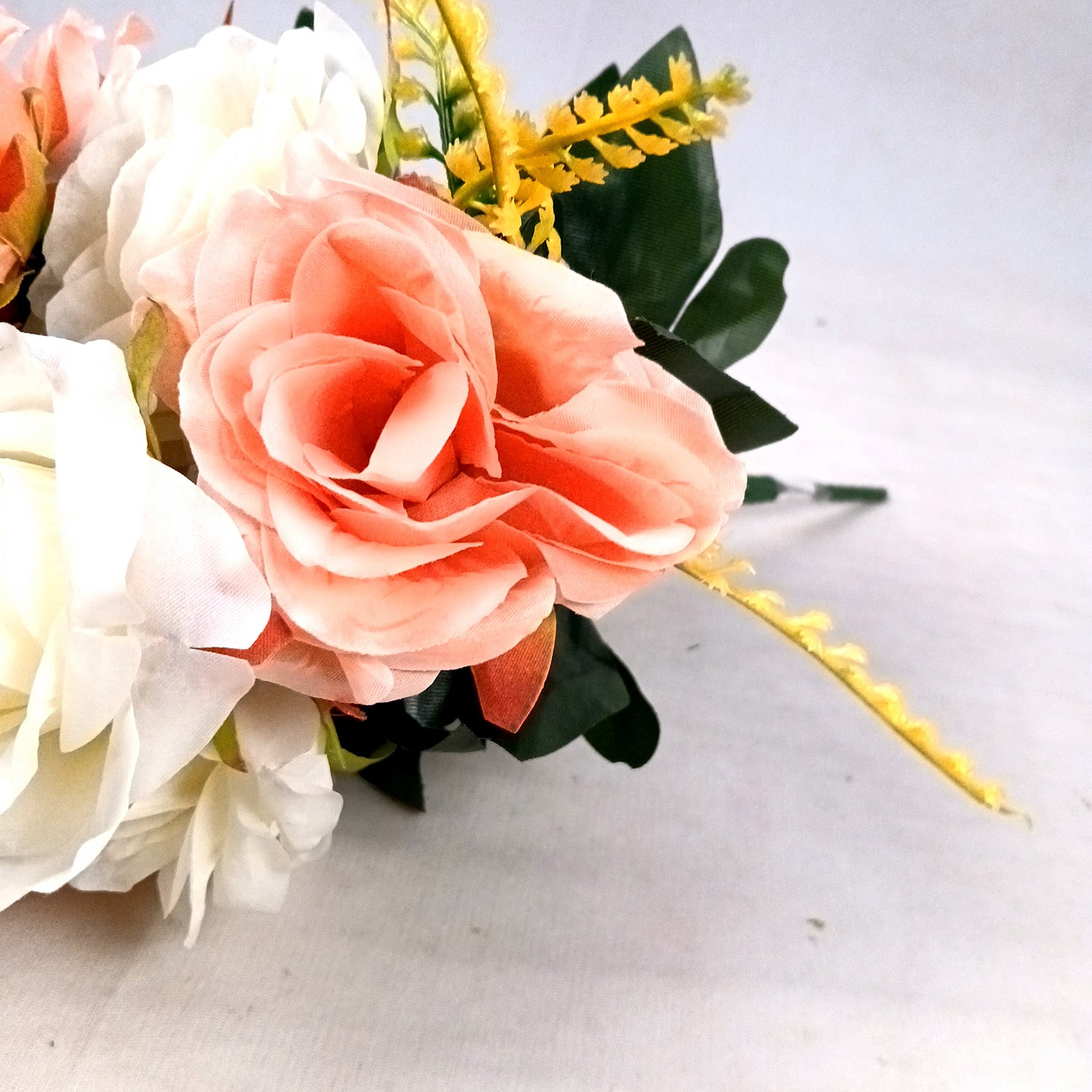 Artificial Flowers Rose Bunches for Vase Pot | Faux Flowers Stem - for Home Decor, Living Room, Office & Festivals Decoration (Vase Not Included) - 16 Inch - Apkamart #Style_Design 2