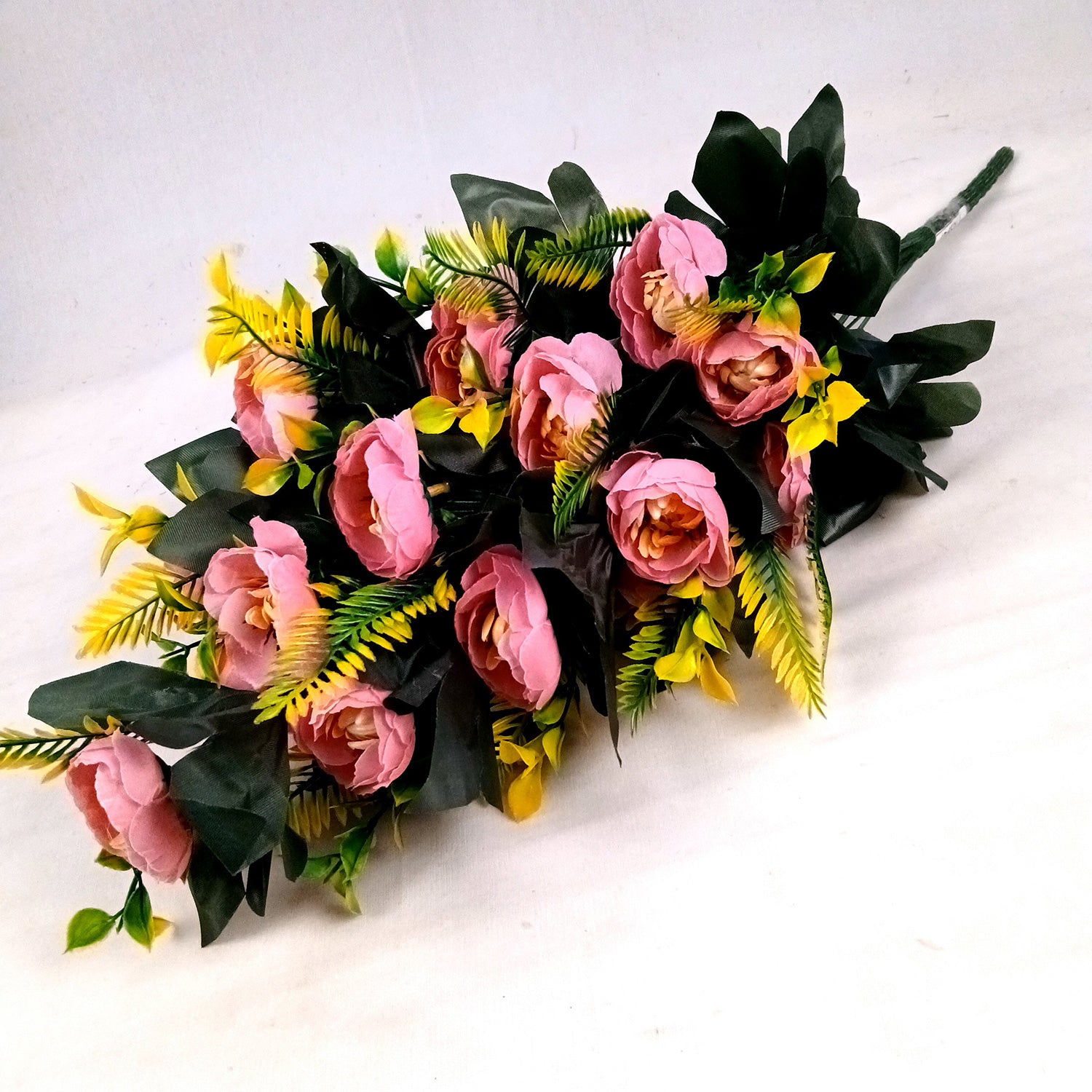 Artificial Flower Bouquets | Fake Flowers Bunch - for Vase, Home, Bedroom, Balcony, Office Corner, Living Room Decoration (Vase Not Included) - 26 Inch - Apkamart #Colour_Pink