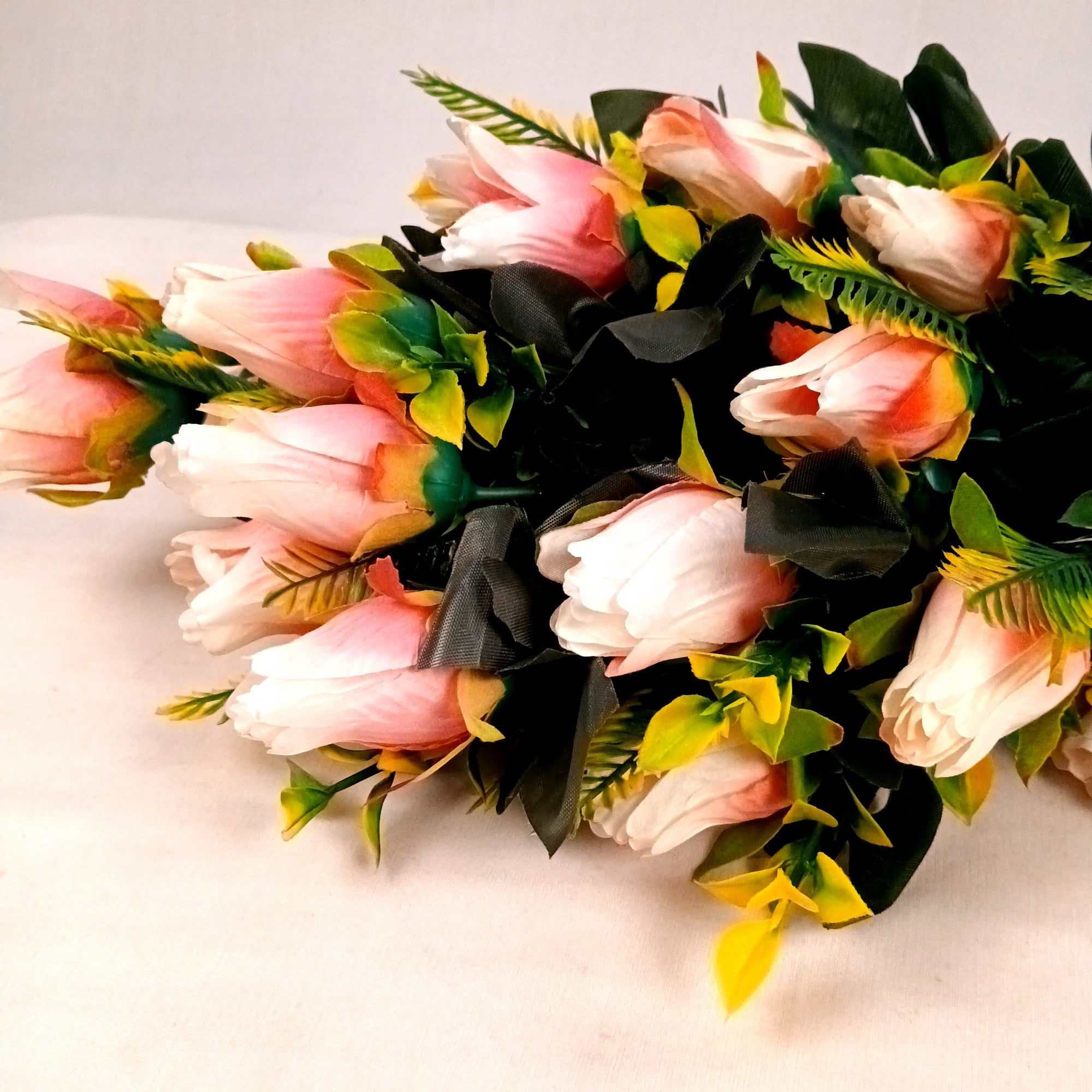 Artificial Flower Rose Bouquets | Fake Flowers Bunch - For Vase, Pot, Home, Balcony, Office Corner, Living Room - 26 Inch - Apkamart #Colour_Multicolor