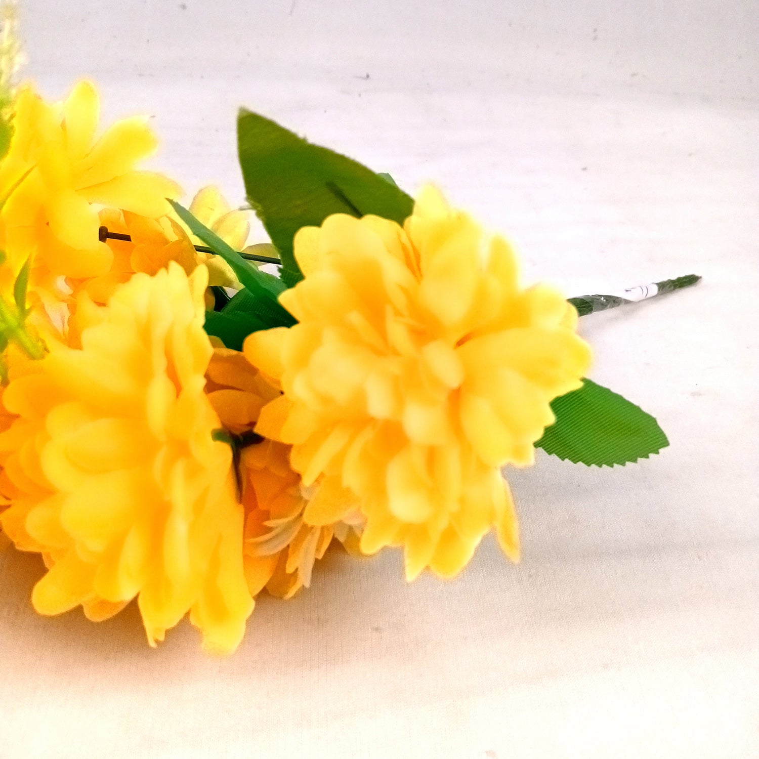 Artificial Flowers Dahlia Bunches for Vase Pot | Faux Flowers Stick - for Home Decor, Living Room, Wedding & Party Decoration (Vase Not Included) - 14 Inch - Apkamart #Colour_Yellow