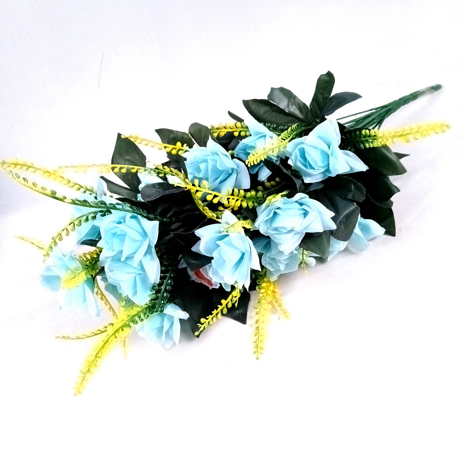 Artificial Flower Rose Bouquets | Faux Flowers Bunch - for Table Vase, Pot, Home Decor, Living Room, Side Table Centerpiece - 26 Inch - Apkamart #Colour_Multicolor