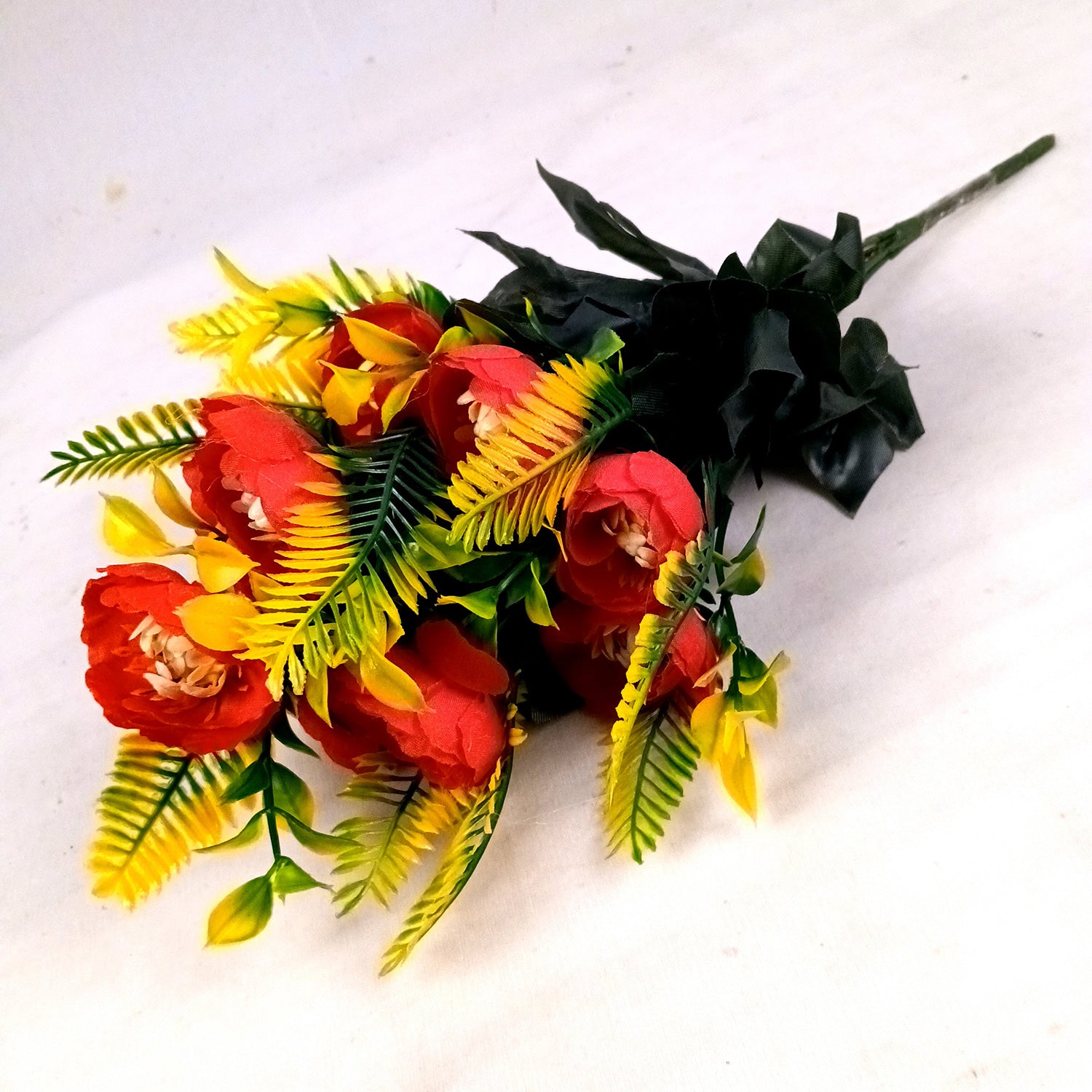 Artificial Flower Plant With Fruits | Decorative Flowers Bunch & Stems - for Table Vase, Pot, Home Decor, Living Room, Side Table Centerpiece & Festival Decoration - Apkamart #Color_Red