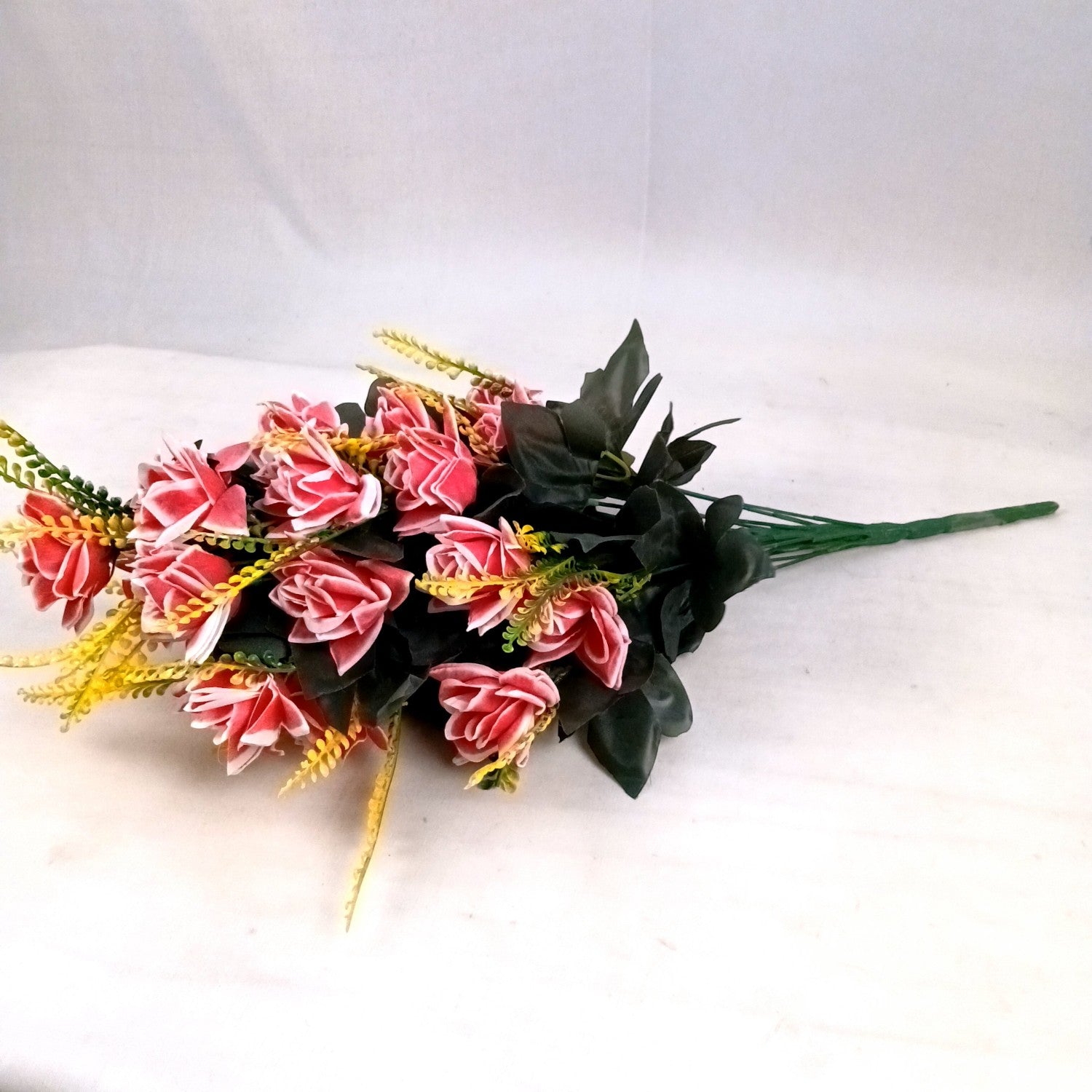 Artificial Flower Rose Bouquets | Faux Flowers Bunch - for Table Vase, Pot, Home Decor, Living Room, Side Table Centerpiece - 26 Inch - Apkamart #Colour_Pink