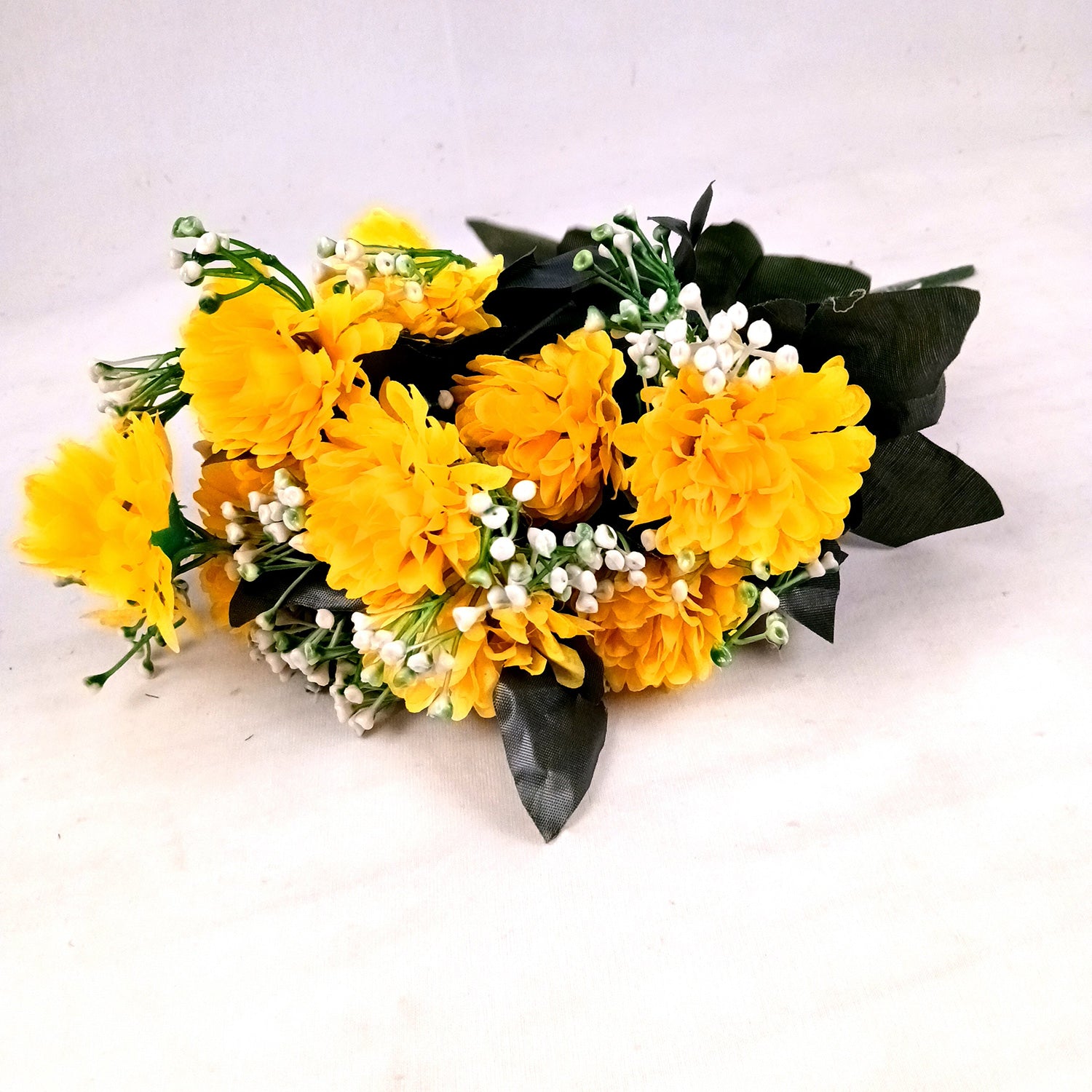 Artificial Flower Bouquet | Faux Flowers & Plants Bunch - for Table Vase, Pot, Home Decor, Living Room, Side Table Center piece Decoration - Apkamart #Color_Yellow