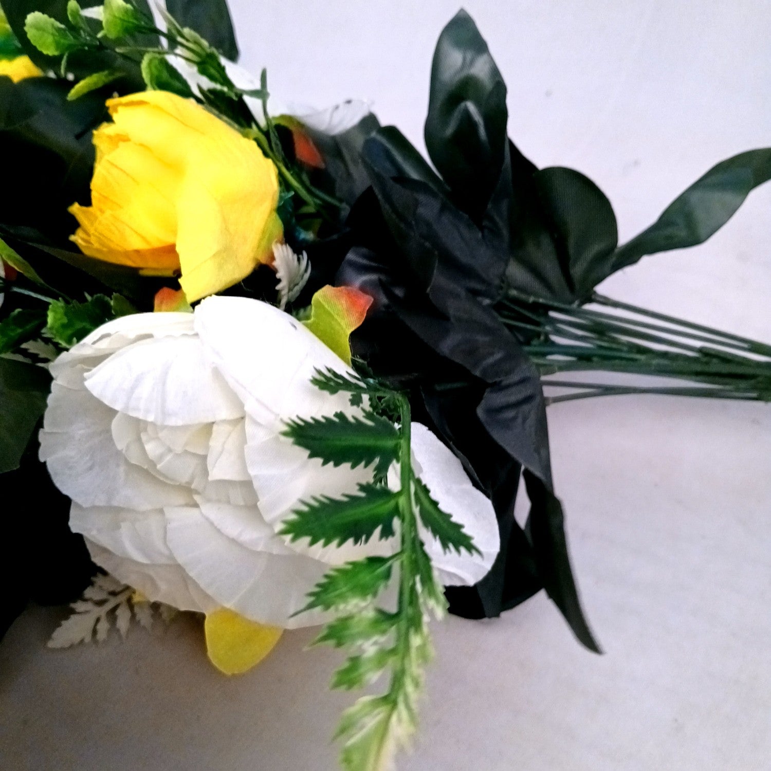 Artificial Rose Flowers With Pot | Faux Flowers Bunch - for Home Decor, Living Room, Side Table, Centerpiece - 26 Inch - Apkamart #Style_Design 1