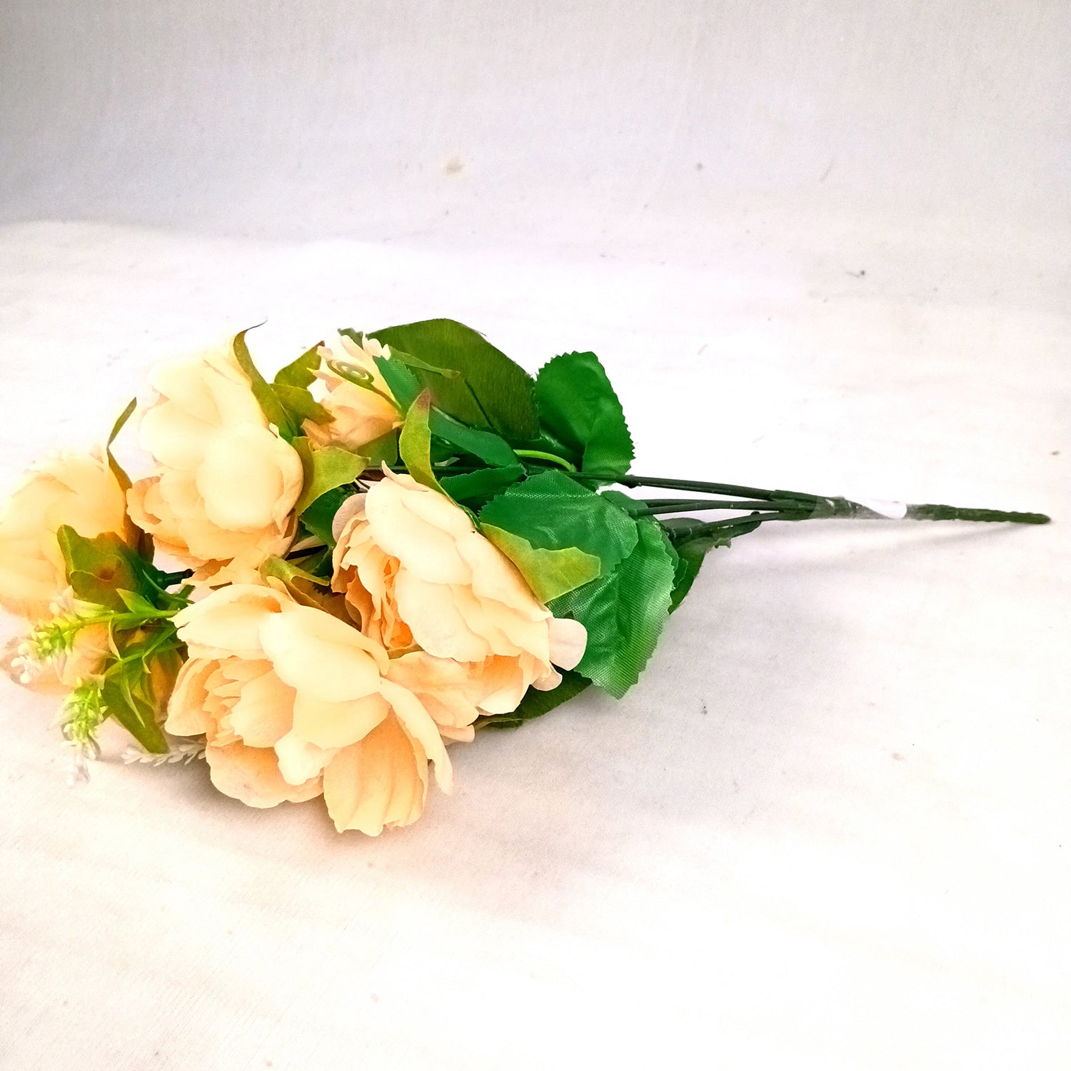 Artificial Flowers Rose Sticks | Faux Flowers Bunch - for Home Decor, Living Room, Office & Festivals Decoration (Vase Not Included) - 15 Inch - Apkamart #Colour_Orange