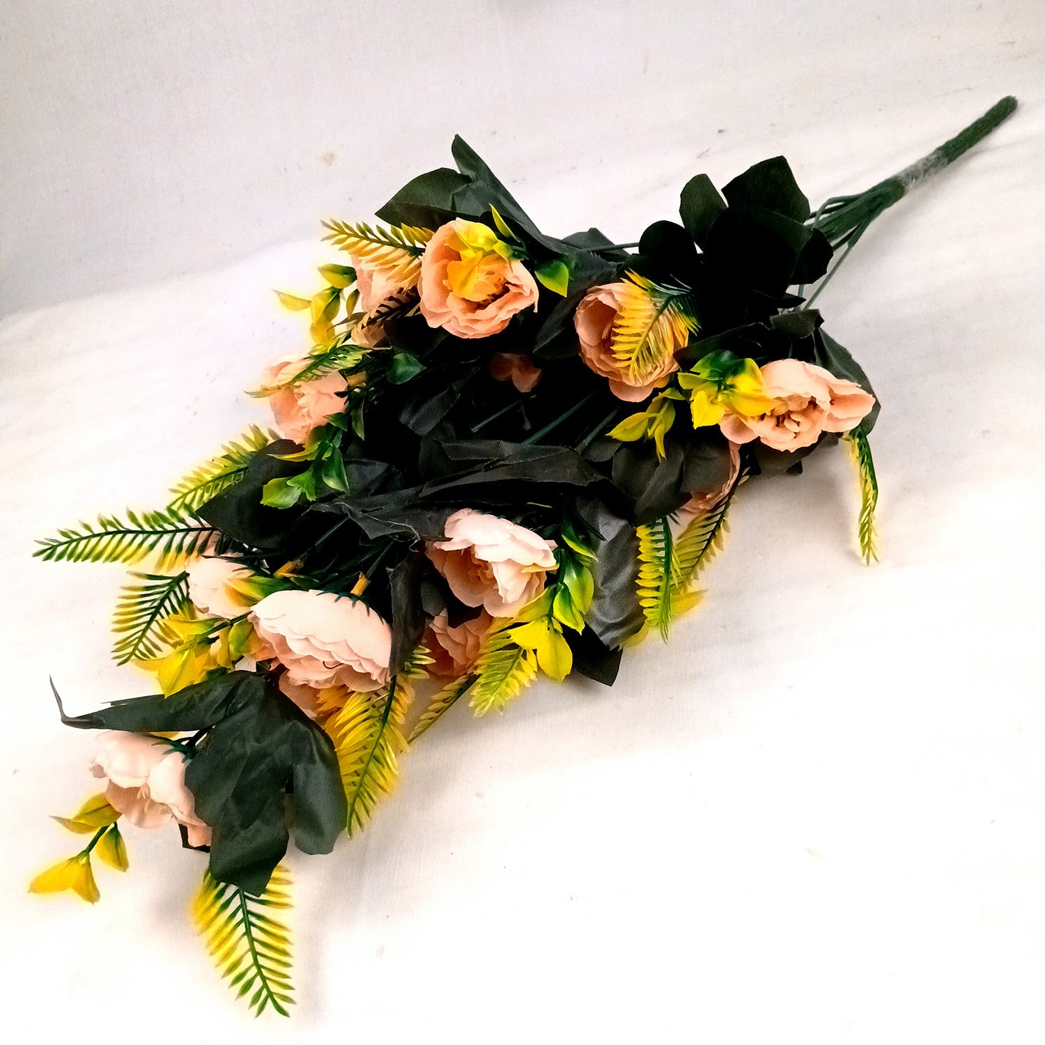 Artificial Flower Bouquets | Fake Flowers Bunch - for Vase, Home, Bedroom, Balcony, Office Corner, Living Room Decoration (Vase Not Included) - 26 Inch - Apkamart #Colour_Orange