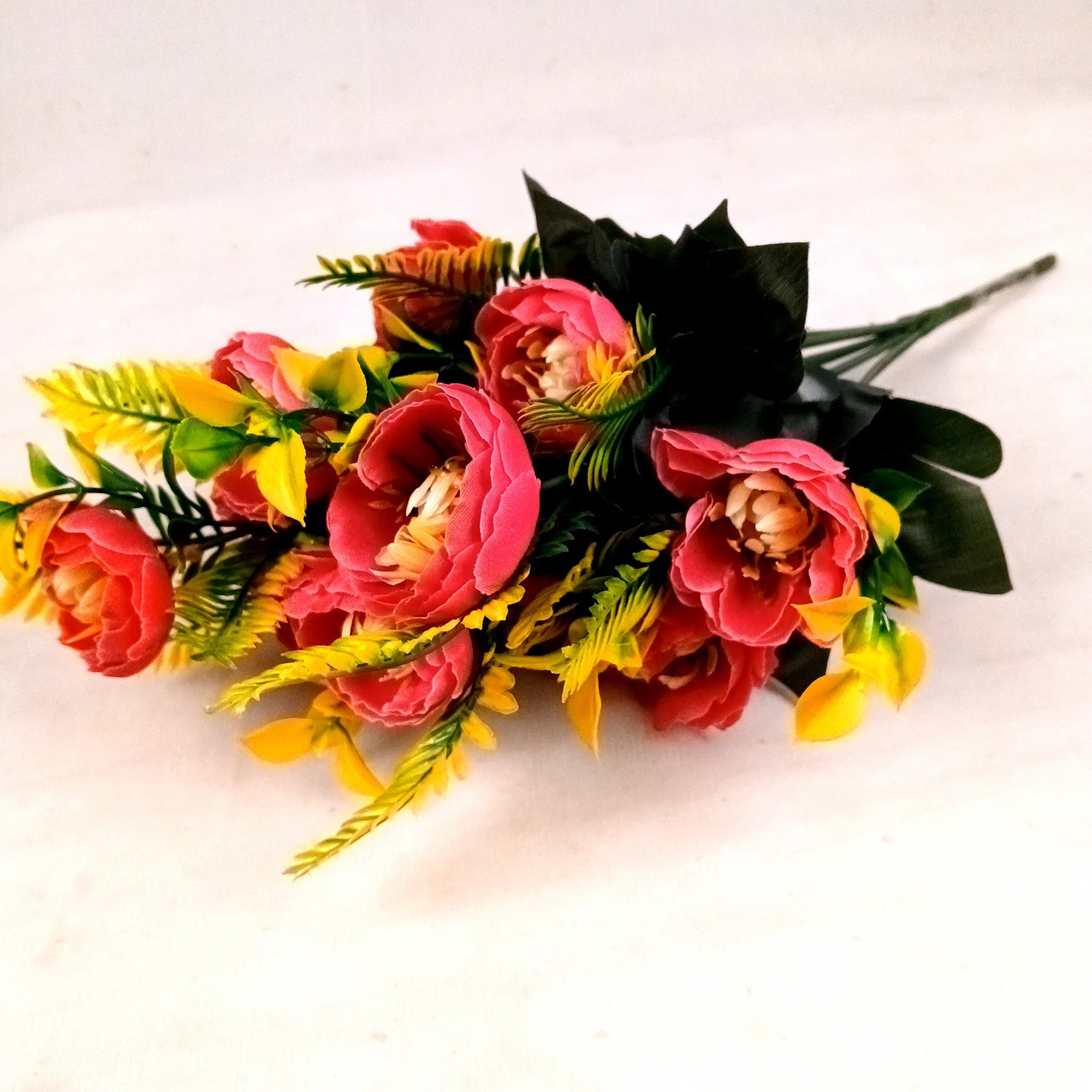 Artificial Flower Plant With Fruits | Decorative Flowers Bunch & Stems - for Table Vase, Pot, Home Decor, Living Room, Side Table Centerpiece & Festival Decoration - Apkamart #Color_Pink