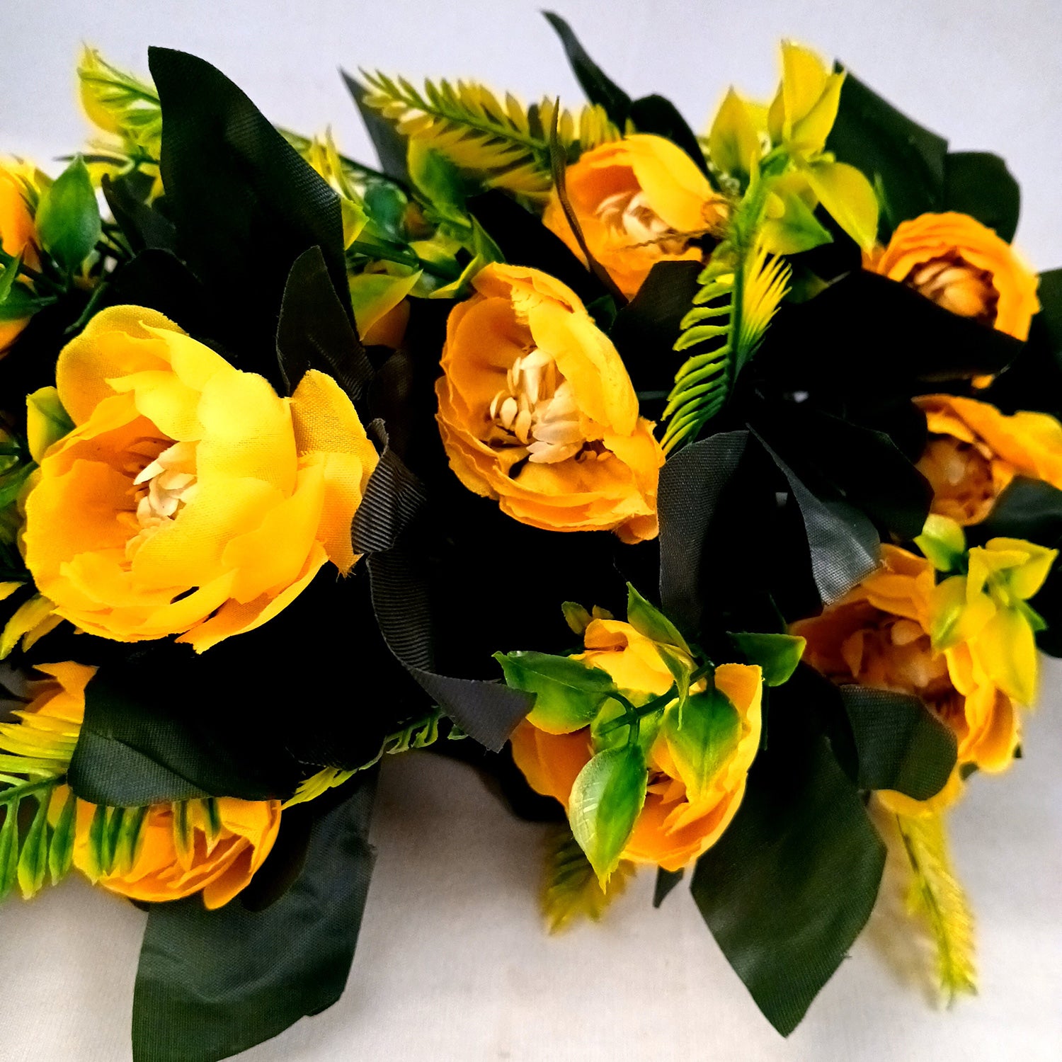 Artificial Flower Bouquets | Fake Flowers Bunch / Sticks - for Vase, Home, Bedroom, Balcony, Office Corner, Living Room (Vase Not Included) - 26 Inch - Apkamart #Colour_Yellow