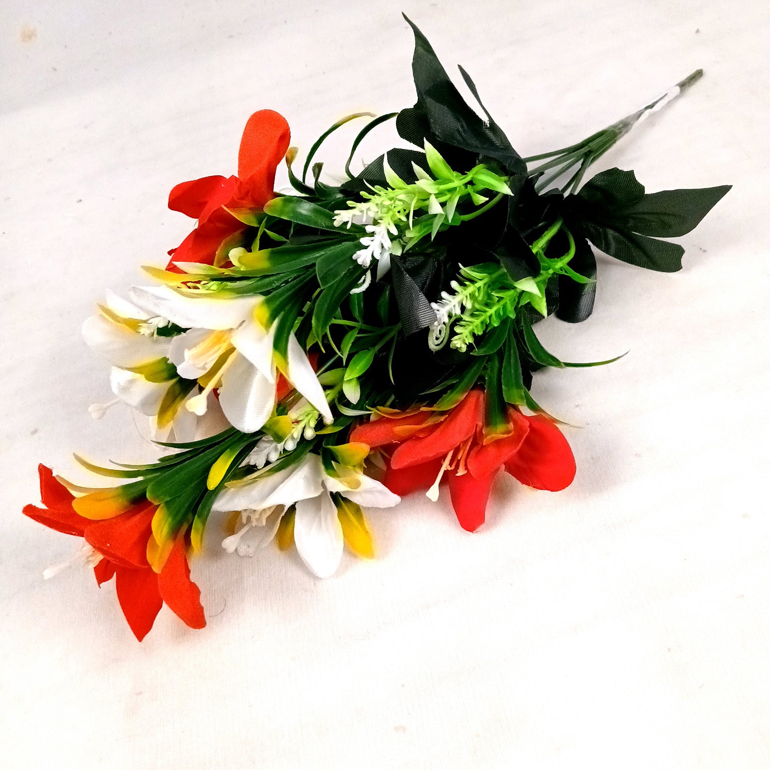 Artificial Flowers Sticks for Vase Pot | Faux Flowers Bunch / Bouquet - for Home Decor, Living Room, Wedding & Party Decoration (Vase Not Included) - 15 Inch - Apkamart
