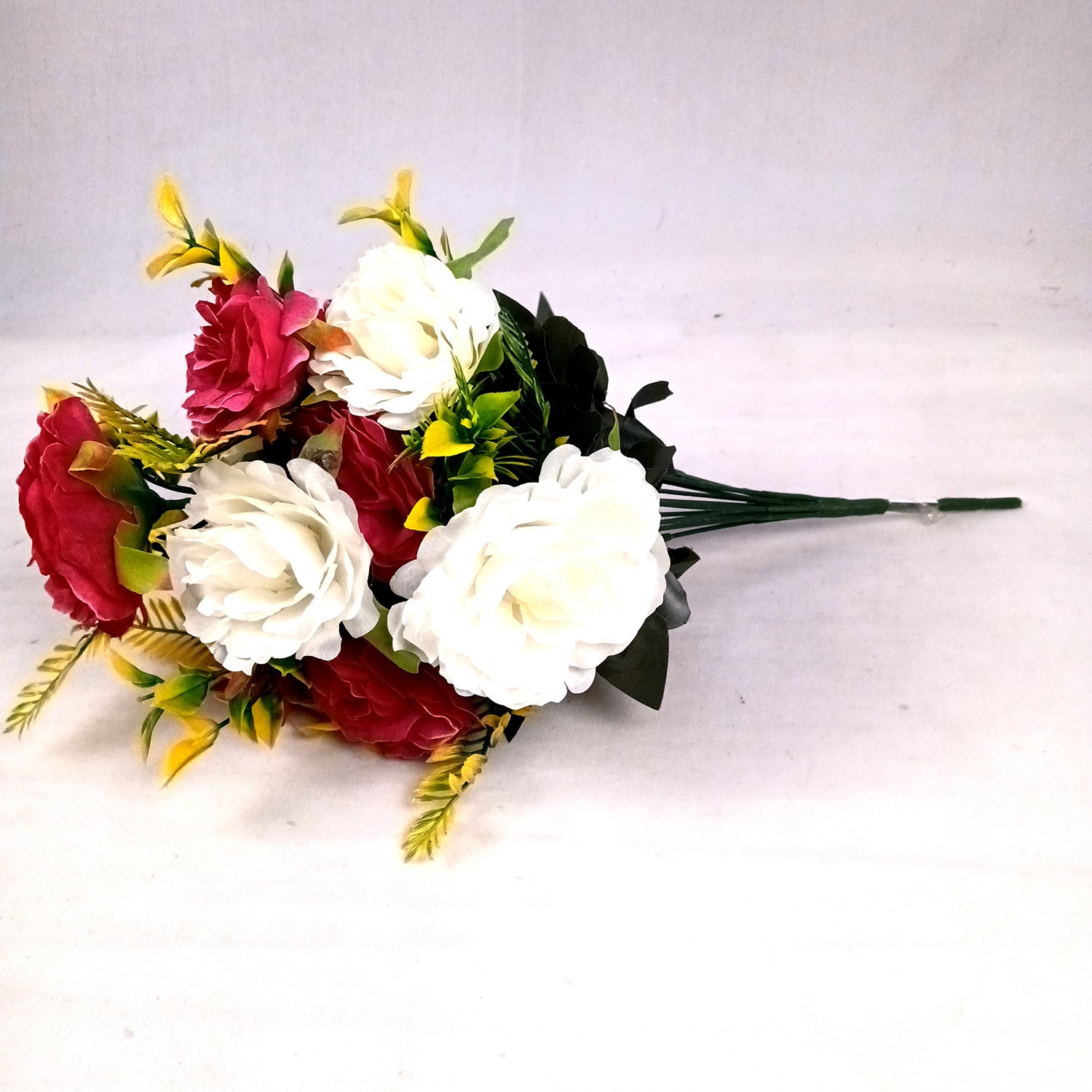 Artificial Flowers Rose Bunches for Vase Pot | Faux Flowers Stem - for Home Decor, Living Room, Office & Festivals Decoration (Vase Not Included) - 16 Inch - Apkamart #Style_Design 2