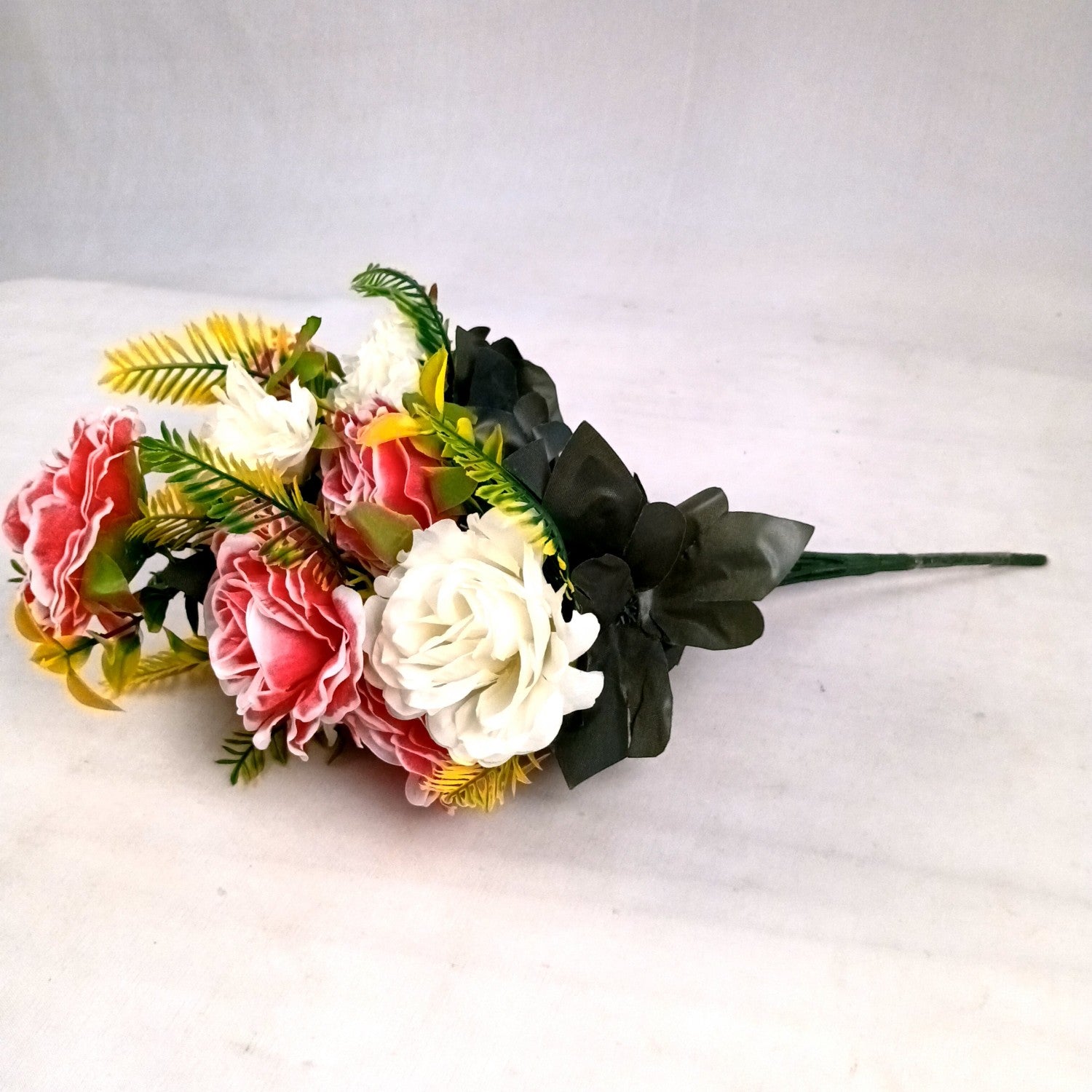 Artificial Flowers Rose Bunches for Vase Pot | Faux Flowers Stem - for Home Decor Living Office Corner Room Side Table Centerpiece - 18 Inch - Apkamart #Style_Design 2