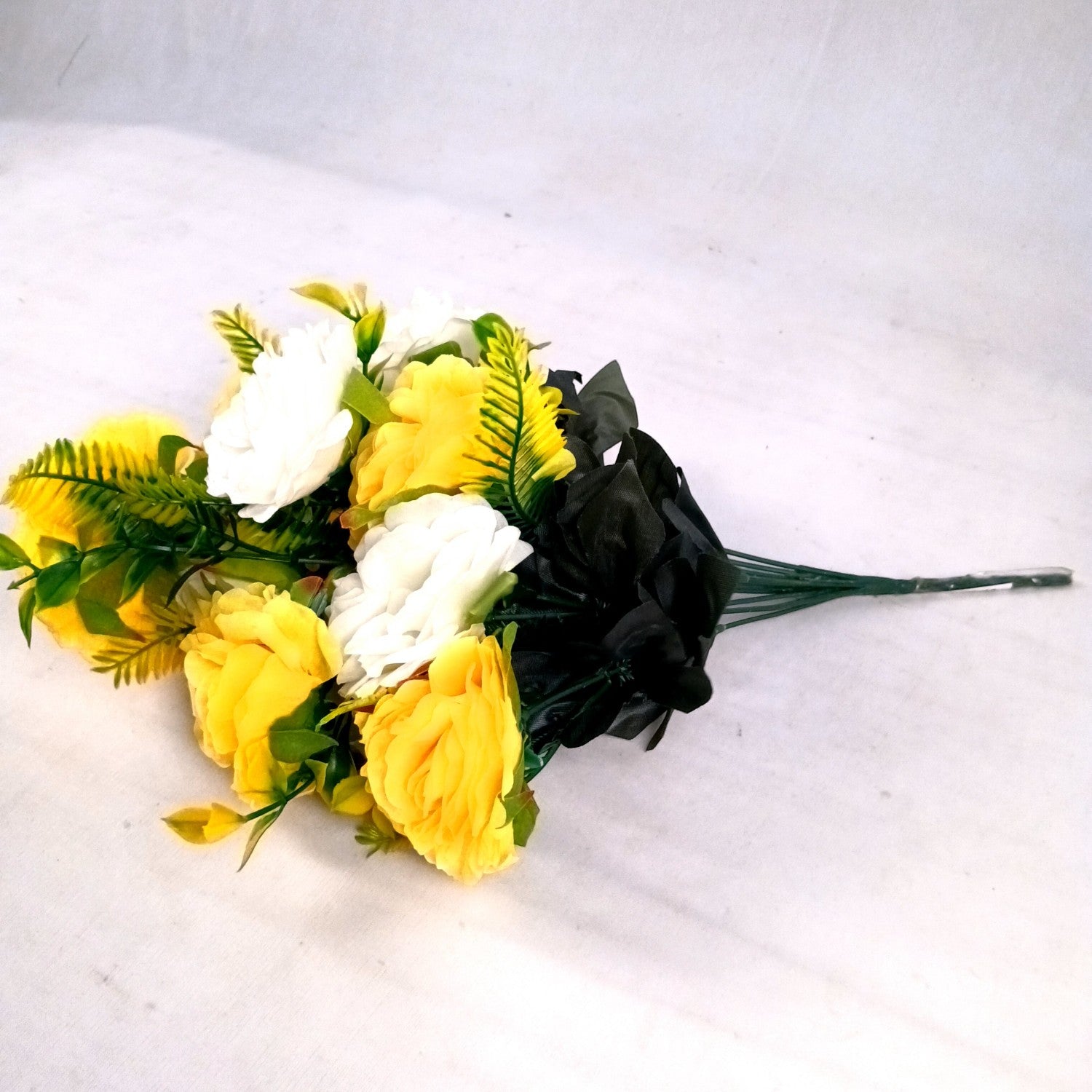 Artificial Flowers Rose Bunches for Vase Pot | Faux Flowers Stem - for Home Decor Living Office Corner Room Side Table Centerpiece - 18 Inch - Apkamart #Style_Design 1