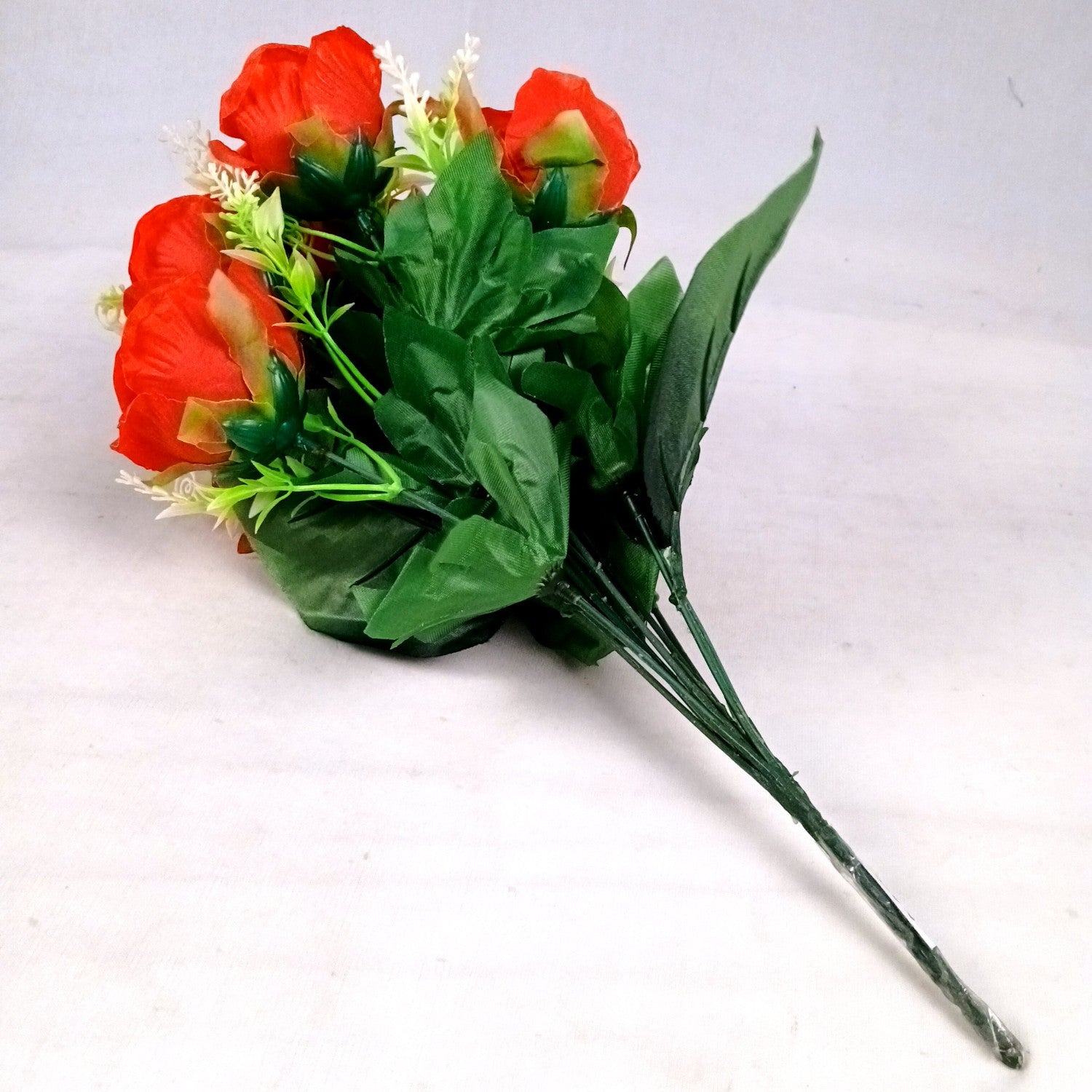 Artificial Rose Flower Bouquets | Faux Flowers Bunch - for Table Vase, Pot, Home Decor, Living Room, Side Table Centerpiece - 17 Inch - Apkamart #Style_Design 3