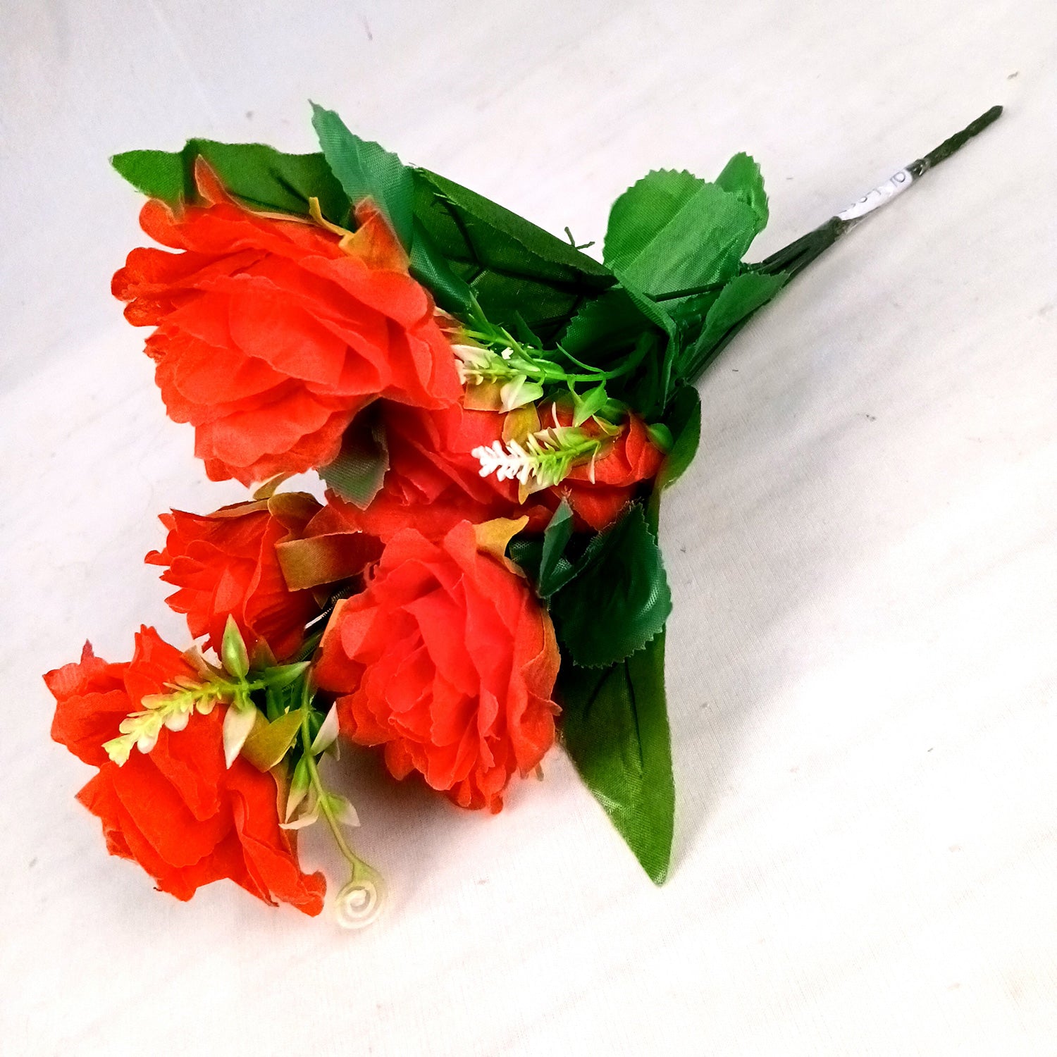 Artificial Flowers Rose | Faux Gulab Flowers Bunch - for Home Decor, Living Room, Office & Festivals Decoration (Vase Not Included) - 15 Inch  Apkamart #Colour_Red