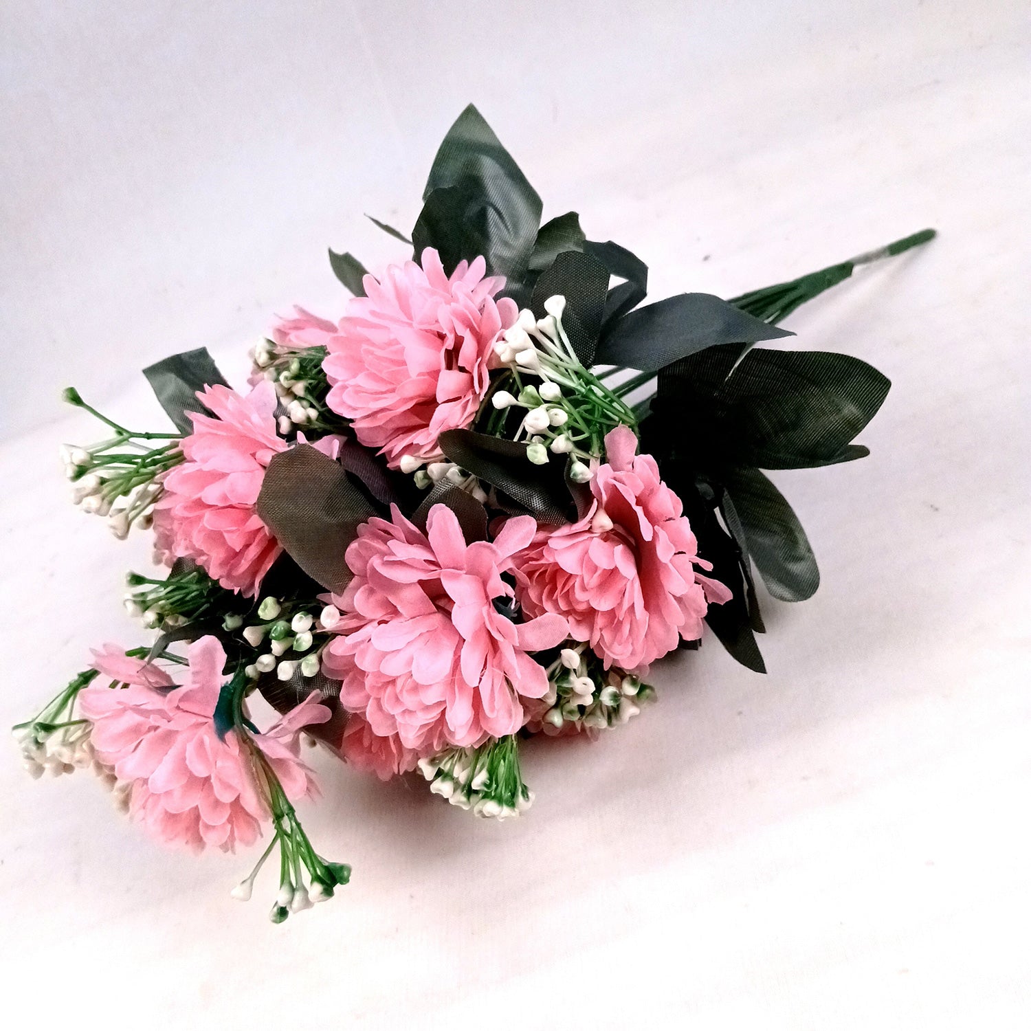 Artificial Flower Bouquet | Faux Flowers & Plants Bunch - for Table Vase, Pot, Home Decor, Living Room, Side Table Center piece Decoration - Apkamart #Color_Pink