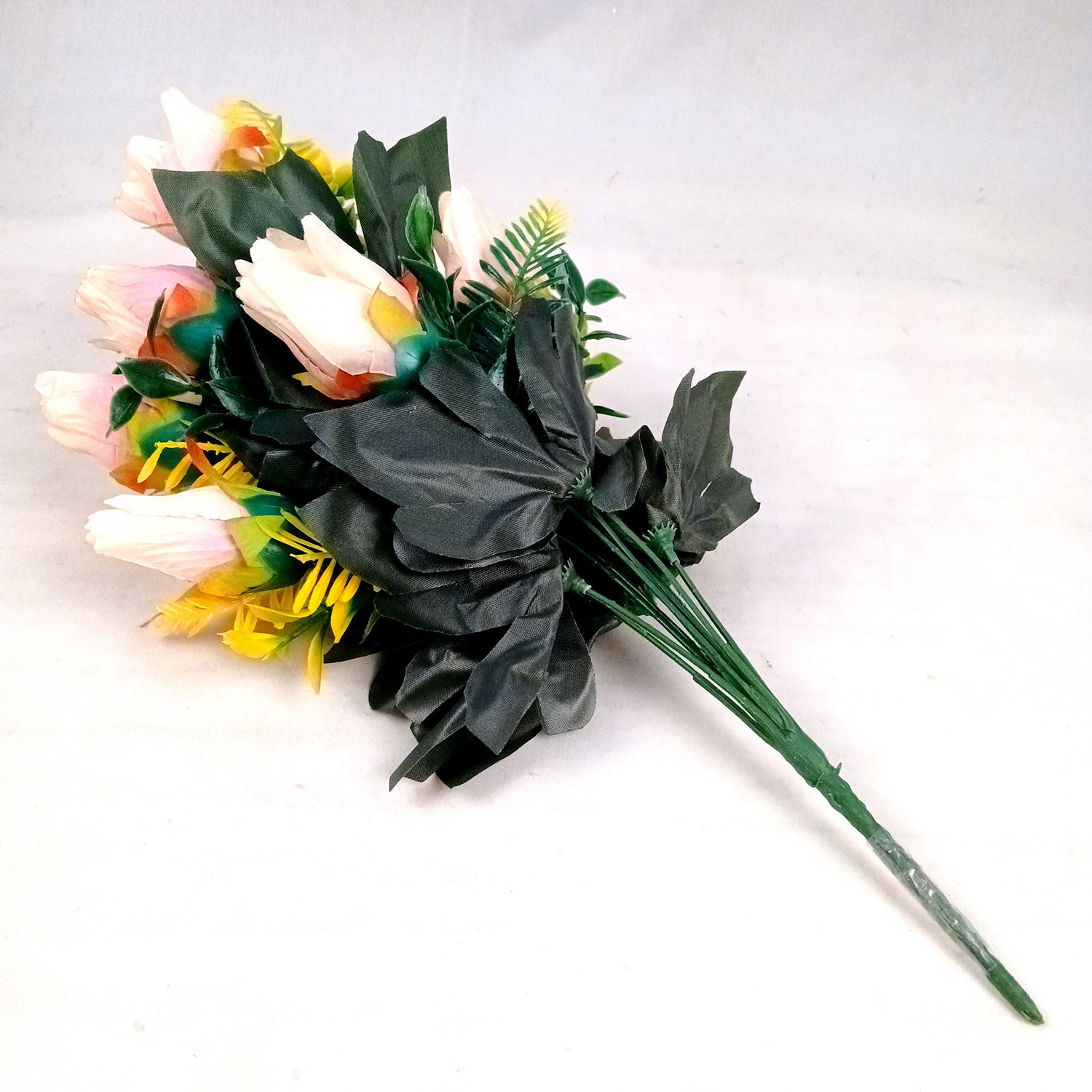 Artificial Flowers Rose Bunches for Vase Pot | Faux Flowers Stem - for Home Decor, Living Room, Office & Festivals Decoration (Vase Not Included) - 14 Inch - Apkamart #Colour_Pink