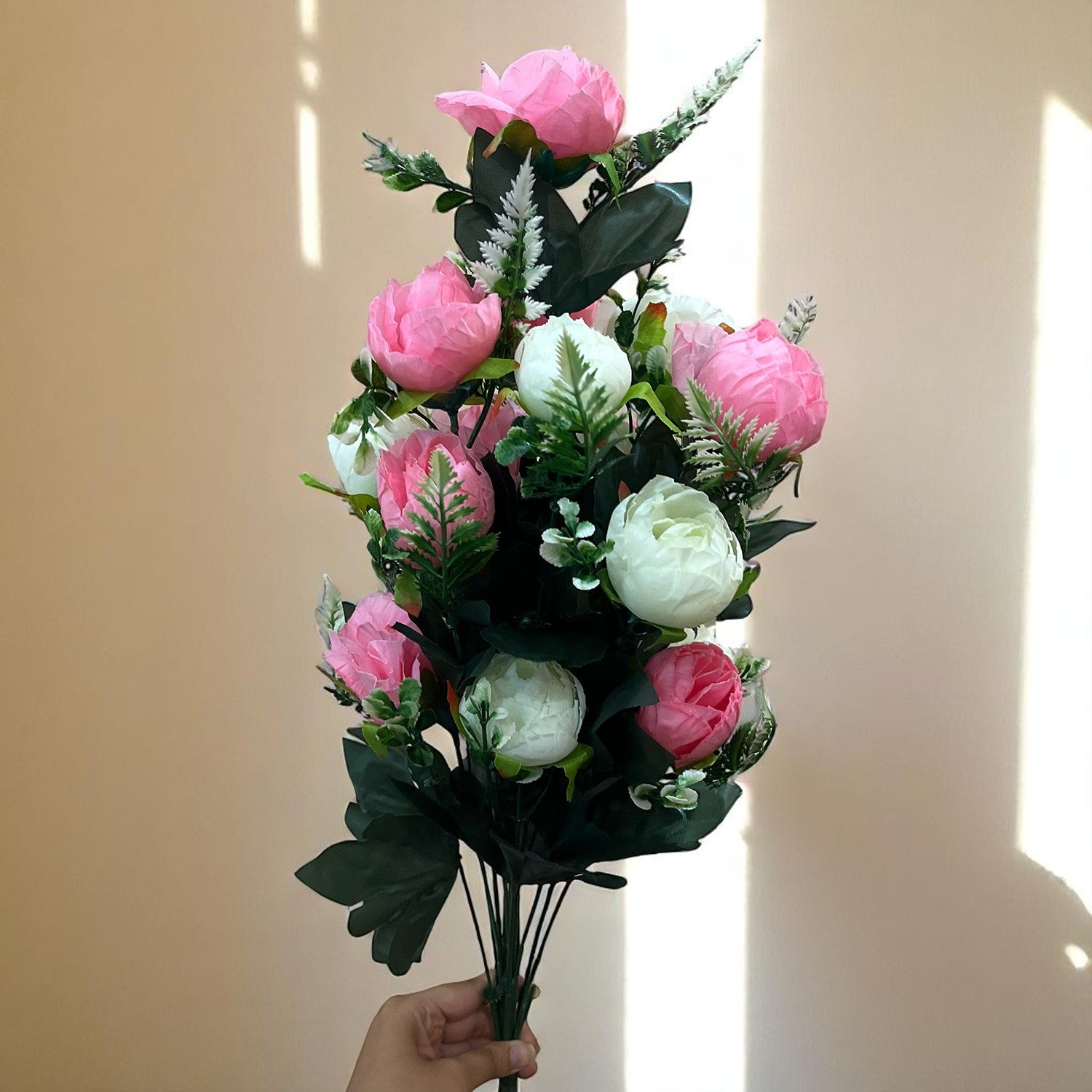 Artificial Rose Flowers Bunches for Vase Pot | Faux Flowers Stem - for Home Decor Side Table Centerpiece - 26 Inch - Apkamart #Style_Design 2