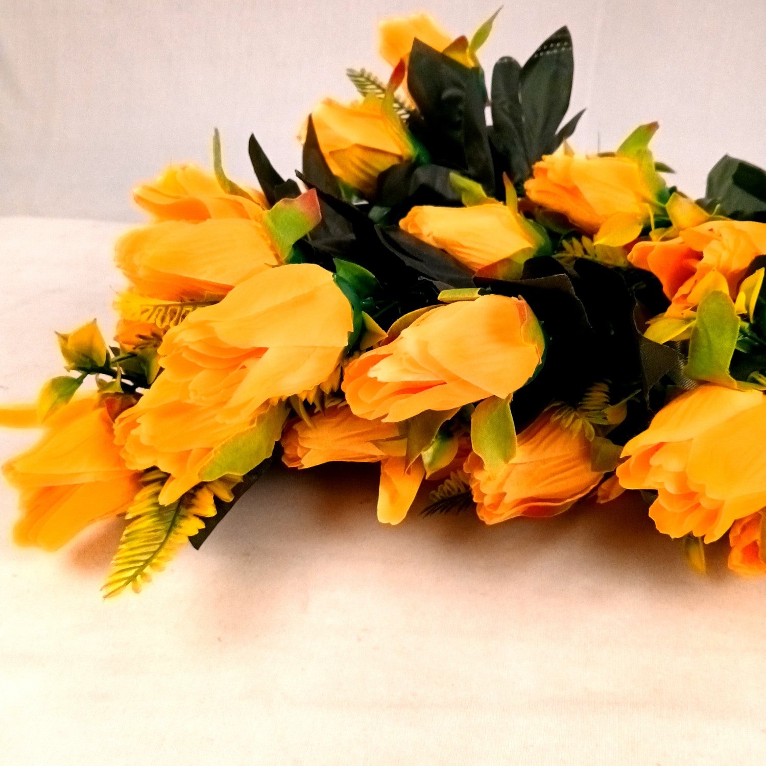 Artificial Flower Rose Bouquets | Fake Flowers Bunch - For Vase, Pot, Home, Balcony, Office Corner, Living Room - 26 Inch - Apkamart #Colour_Yellow