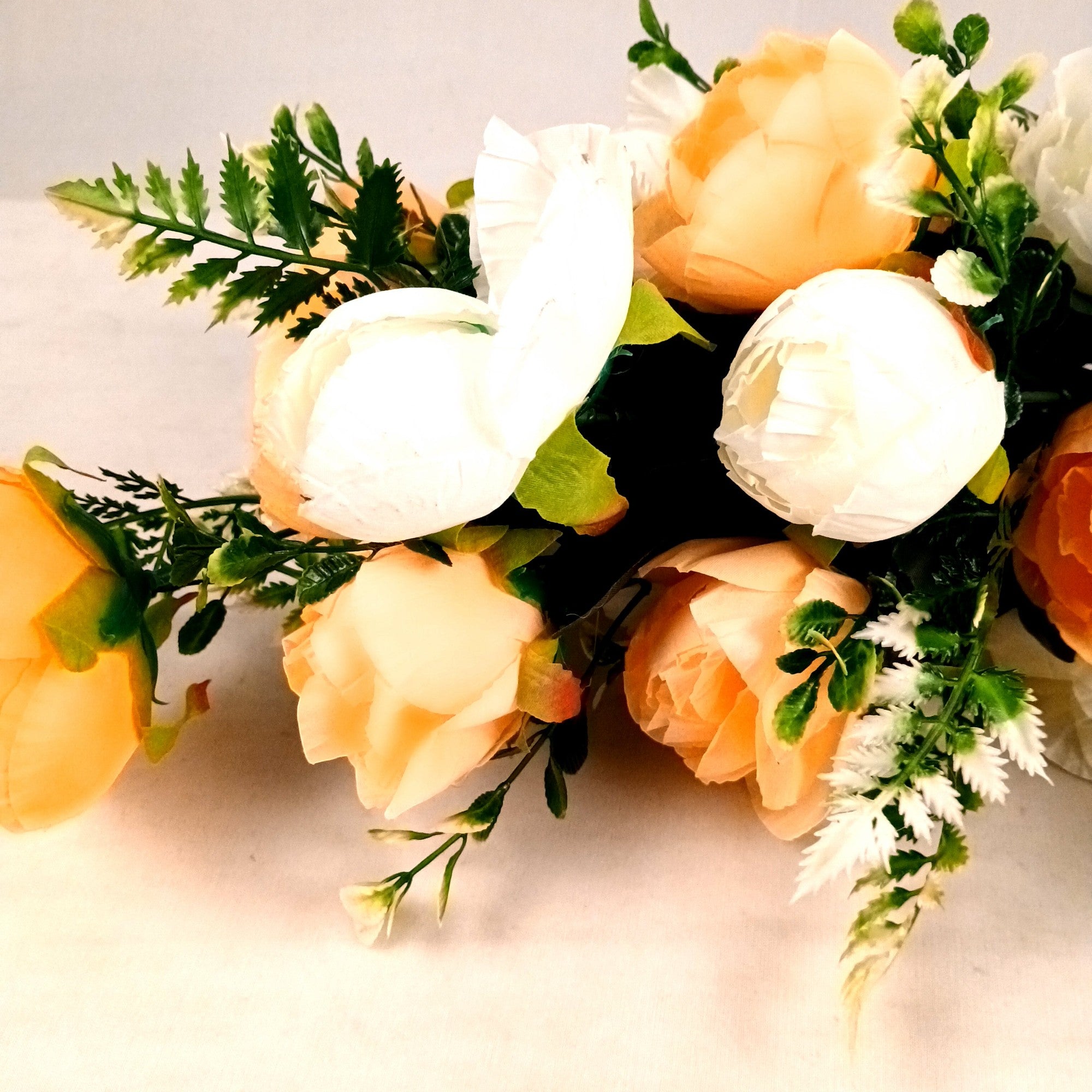 Artificial Rose Flowers With Pot | Faux Flowers Bunch - for Home Decor, Living Room, Side Table, Centerpiece - 26 Inch - Apkamart #Style_Design 2