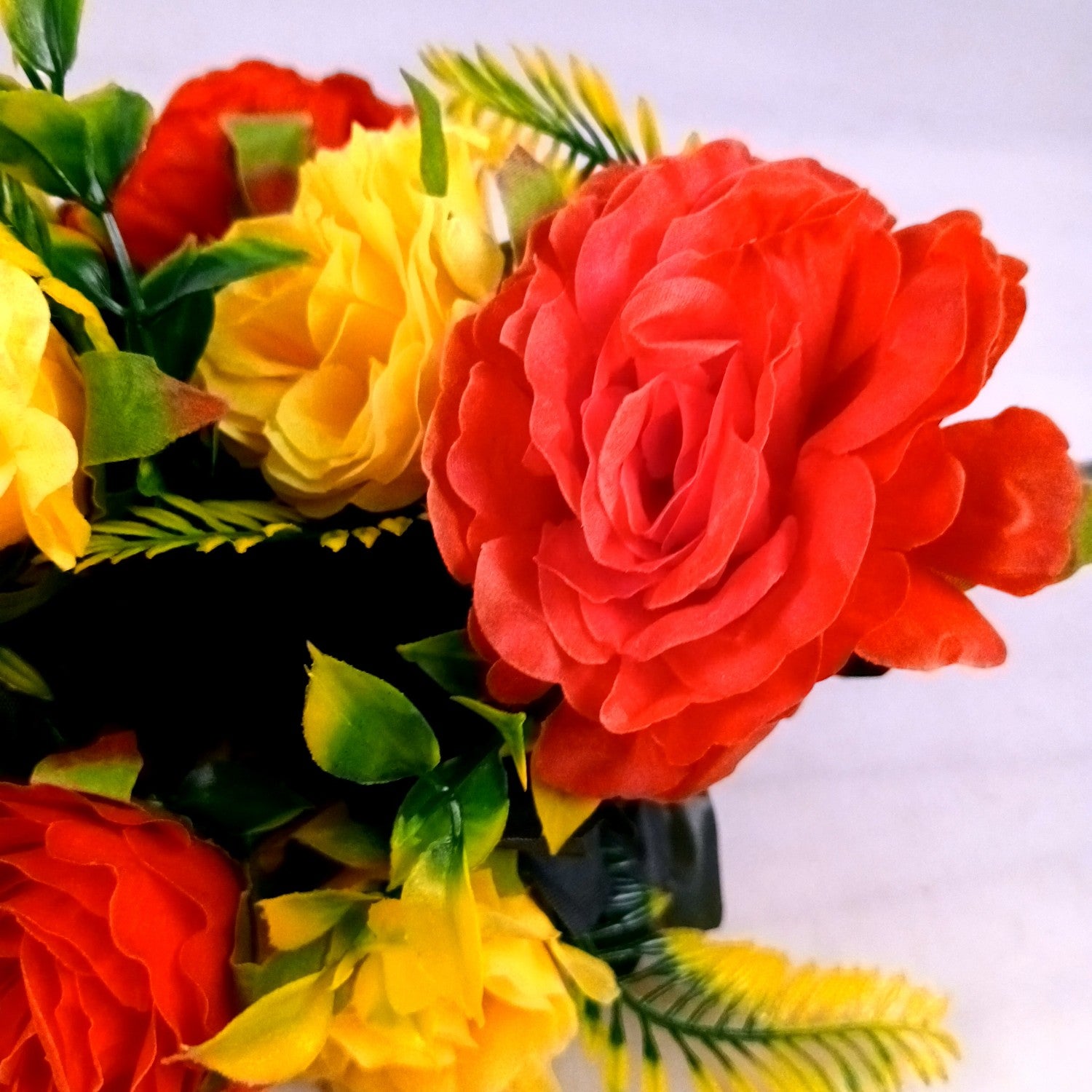 Artificial Flowers Rose Bunches for Vase Pot | Faux Flowers Stem - for Home Decor Living Room Side Table Centerpiece - 18 Inch - Apkamart #Style_Design 1