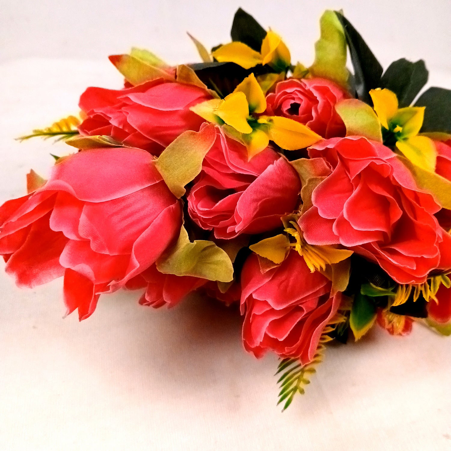 Artificial Flowers Rose Sticks | Faux Flowers Bunch / Bouquet - for Home Decor, Living Room, Office & Festivals Decoration (Vase Not Included) - 15 Inch - Apkamart #Colour_Pink