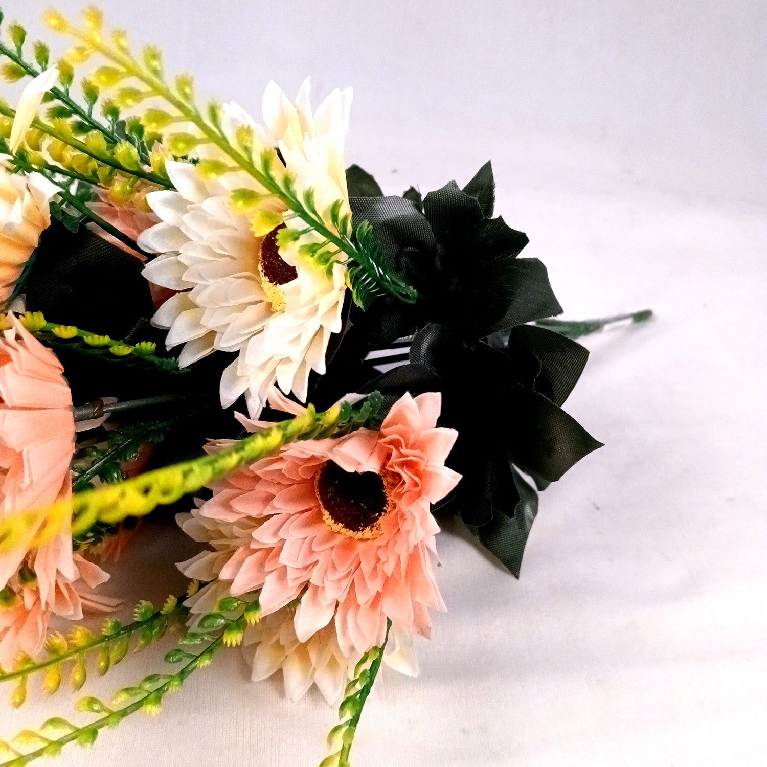 Artificial Flowers - Gerbera Daisy Bunches | Faux Flower Sticks - for Home Decor, Living Room, Office & Festivals Decoration (Vase Not Included) - 14 Inch - Apkamart #Style_Design 1